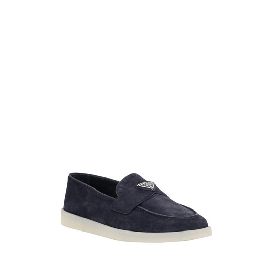 Prada Elegante blaue Gummisohle-Loafer