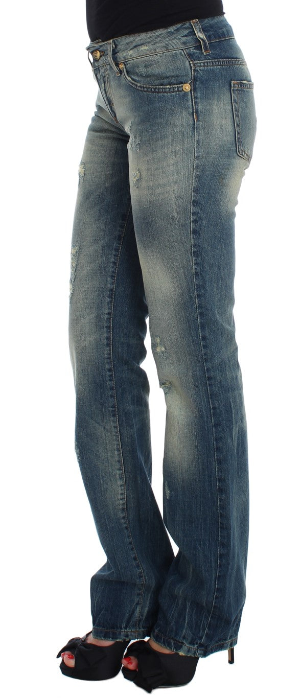 Cavalli Blaue Baumwolljeans mit niedriger Taille