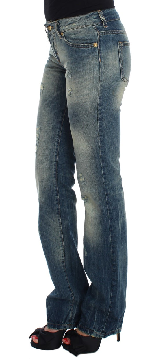 Cavalli Blaue Baumwolljeans mit niedriger Taille
