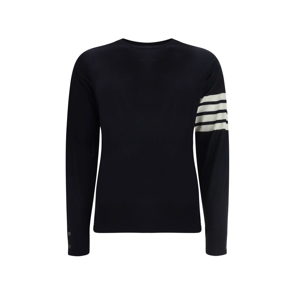 Thom Browne Blauer Fleece-Wollpullover