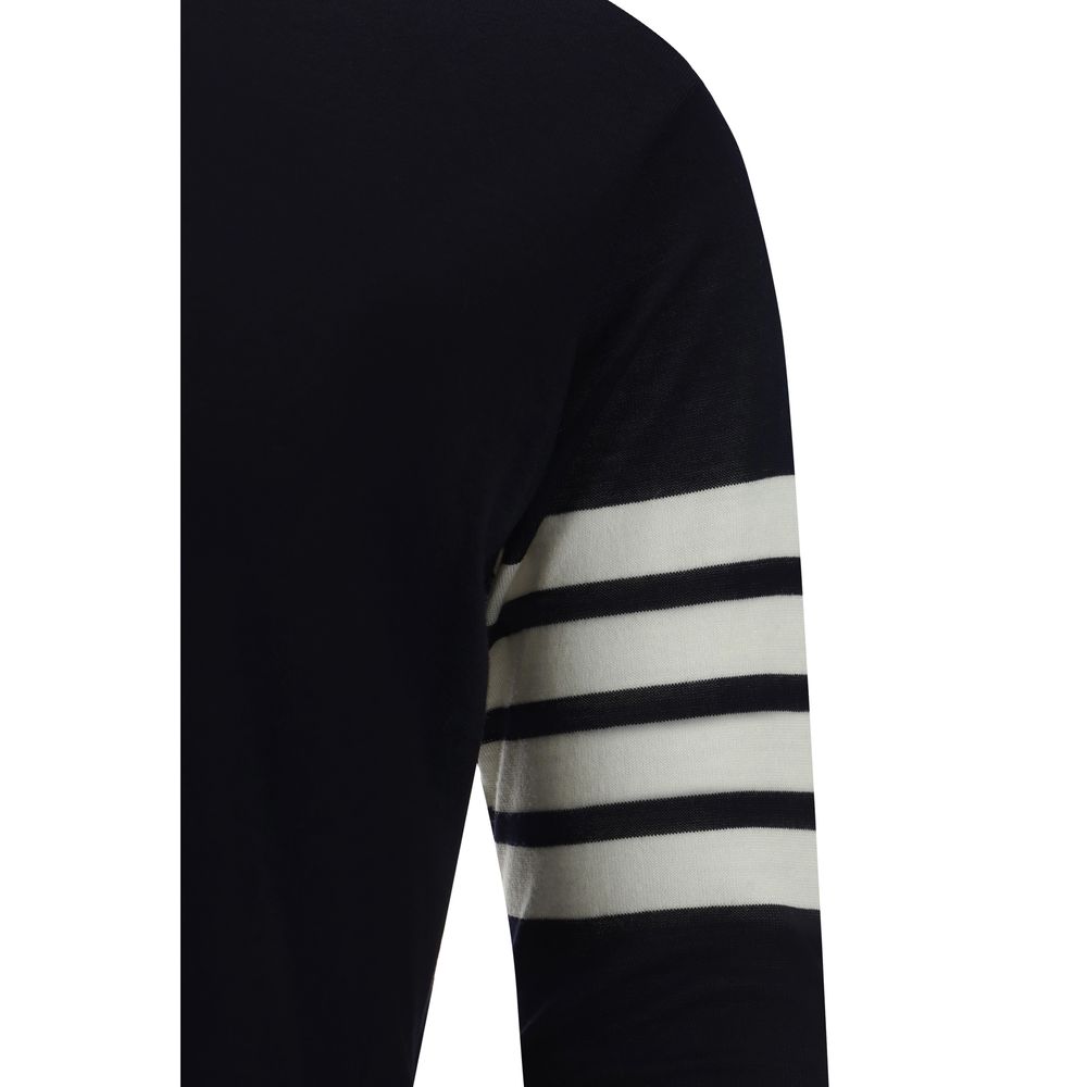 Thom Browne Blauer Fleece-Wollpullover