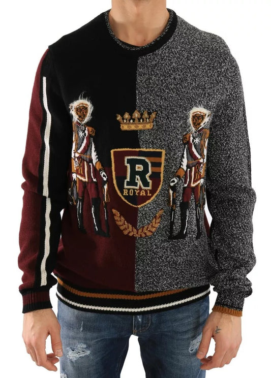 Dolce & Gabbana Multicolor KING Knight Monkey Strickpullover aus Kaschmirwolle