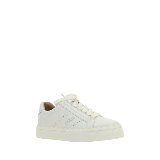 Chloé Weiße Kalbshaut Bos Taurus Sneakers mit niedrigem Schaft