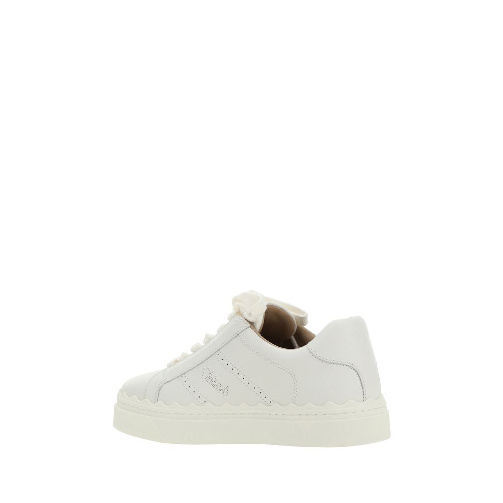 Chloé Weiße Kalbshaut Bos Taurus Sneakers mit niedrigem Schaft