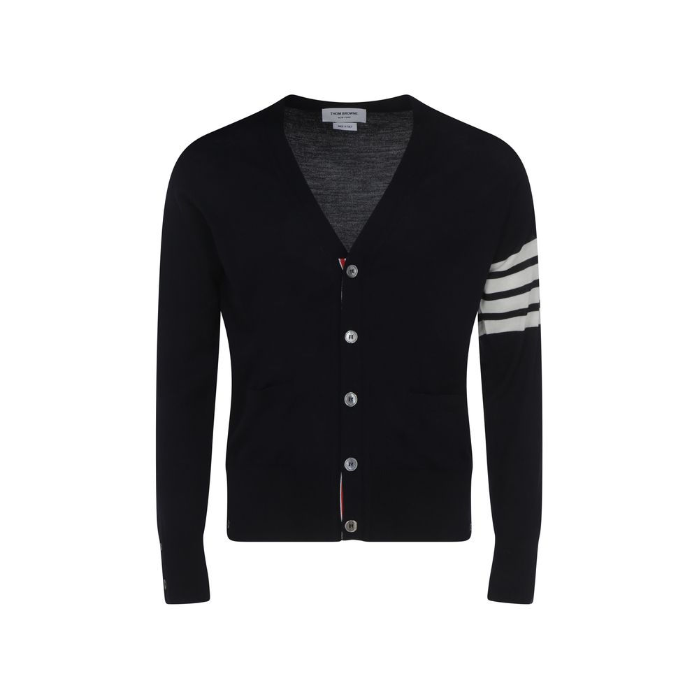 Thom Browne Blauer Woll-Cardigan aus Fleece