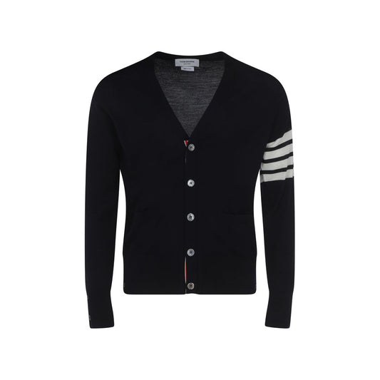Thom Browne Blauer Woll-Cardigan aus Fleece