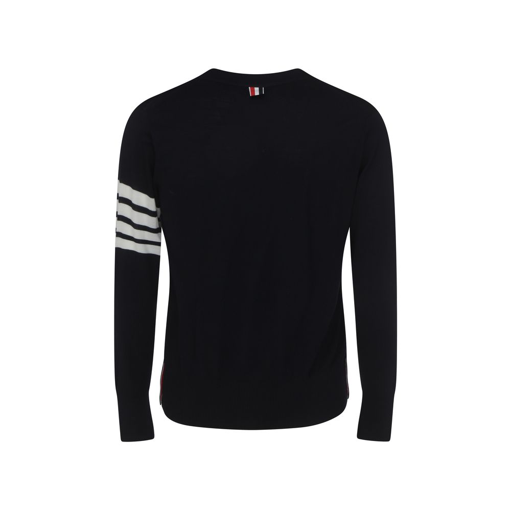 Thom Browne Blauer Woll-Cardigan aus Fleece