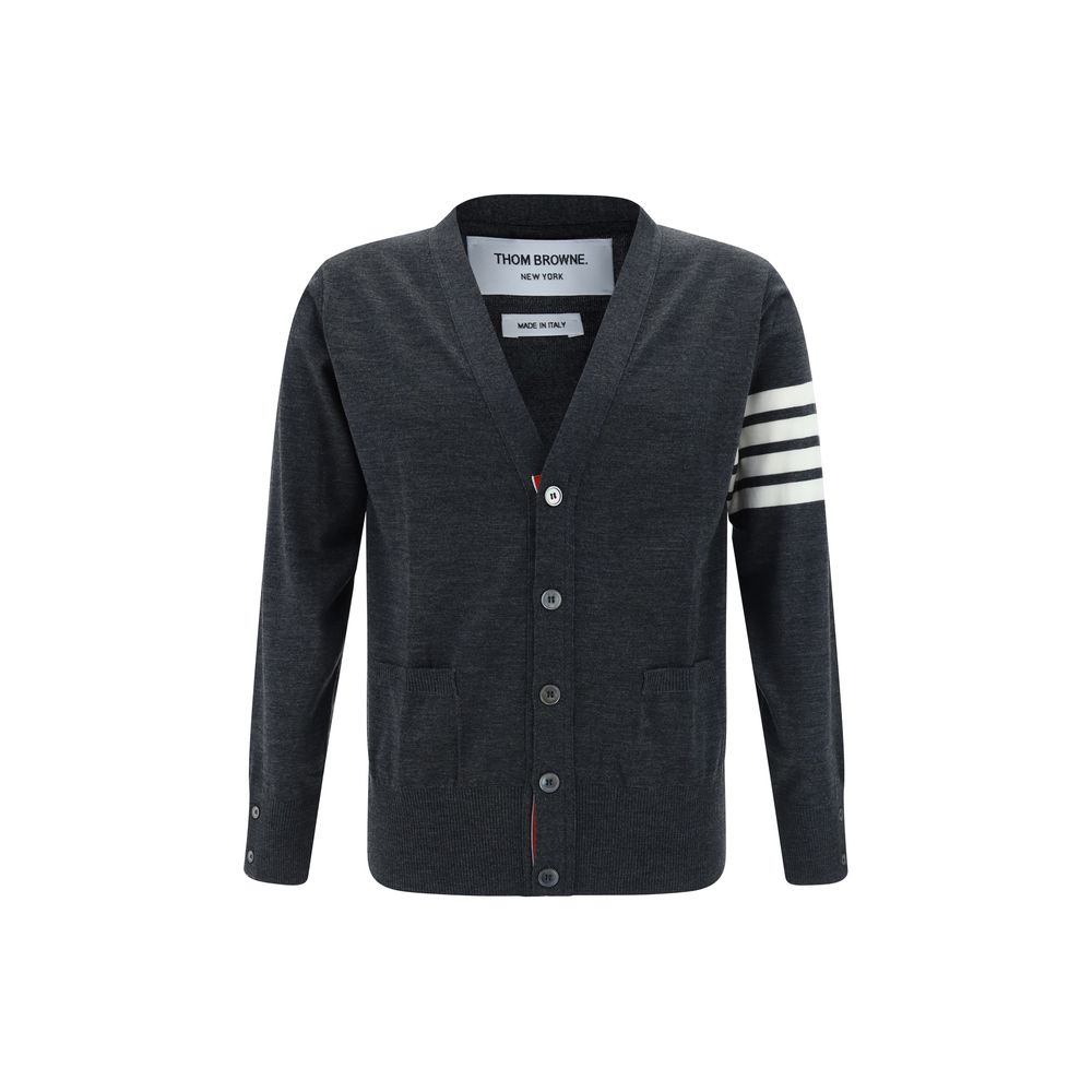 Thom Browne Grauer Wollfleece-Cardigan