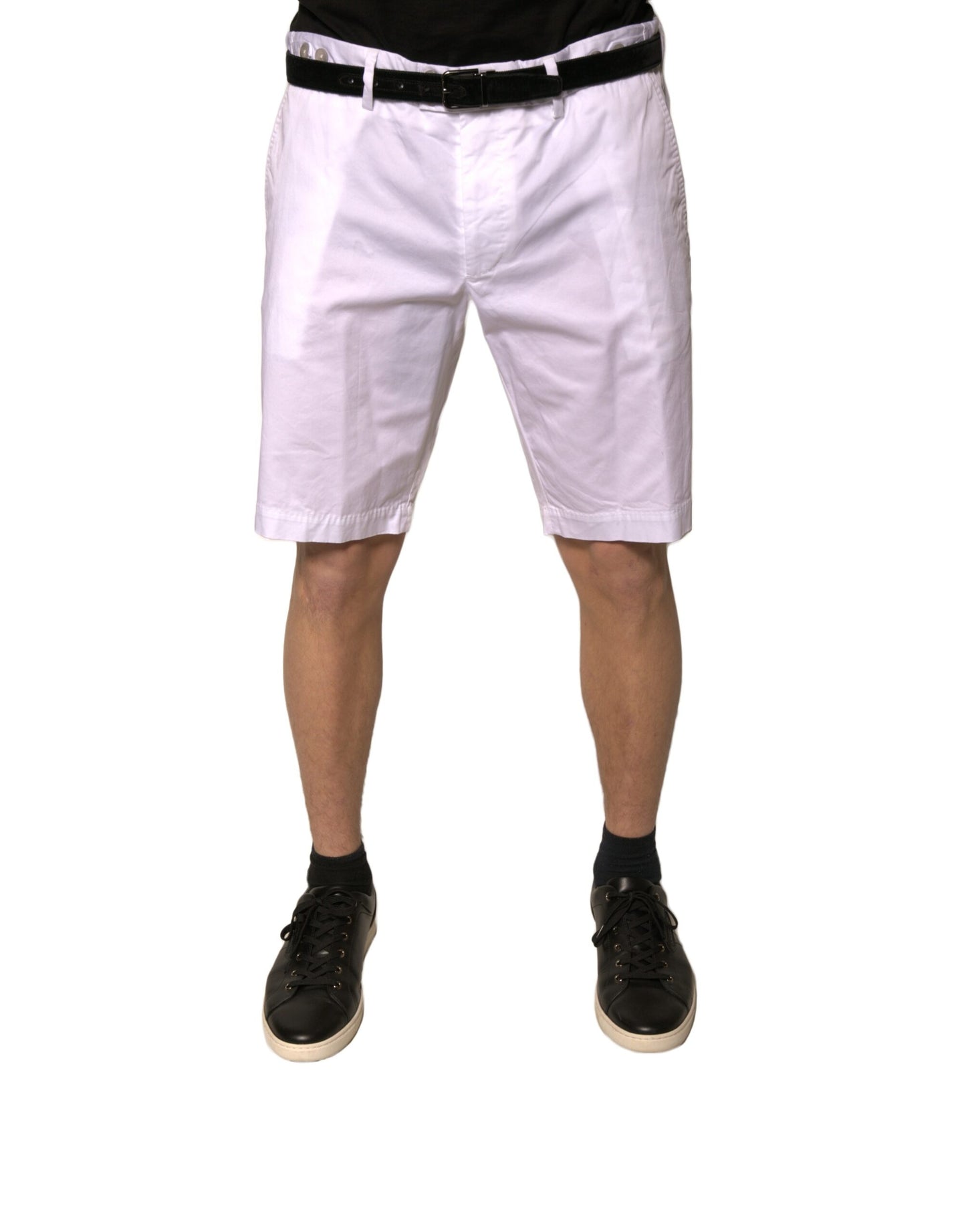 Dolce & Gabbana Weiße Chinos Baumwolle Stretch Casual Shorts