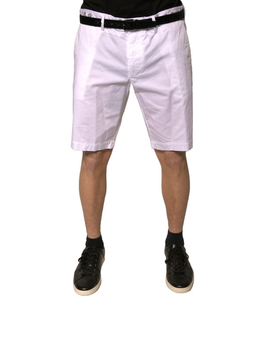 Dolce & Gabbana Weiße Chinos Baumwolle Stretch Casual Shorts