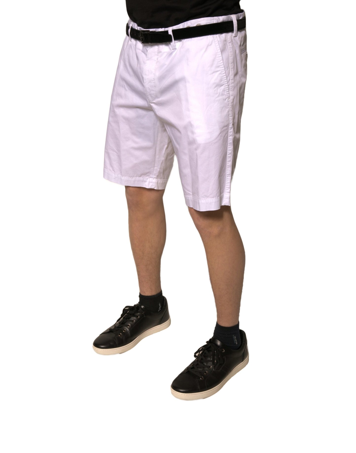 Dolce & Gabbana Weiße Chinos Baumwolle Stretch Casual Shorts
