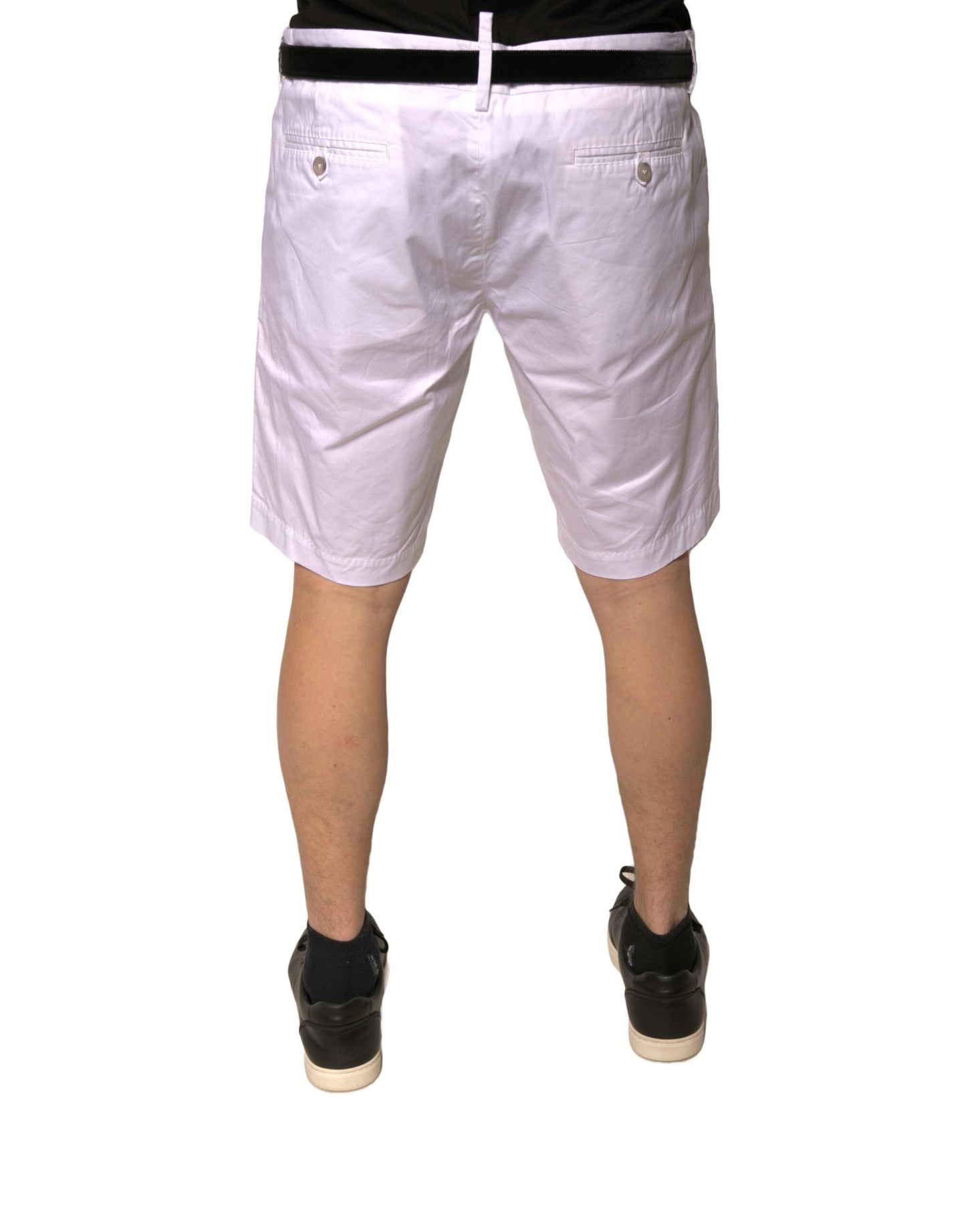 Dolce & Gabbana Weiße Chinos Baumwolle Stretch Casual Shorts