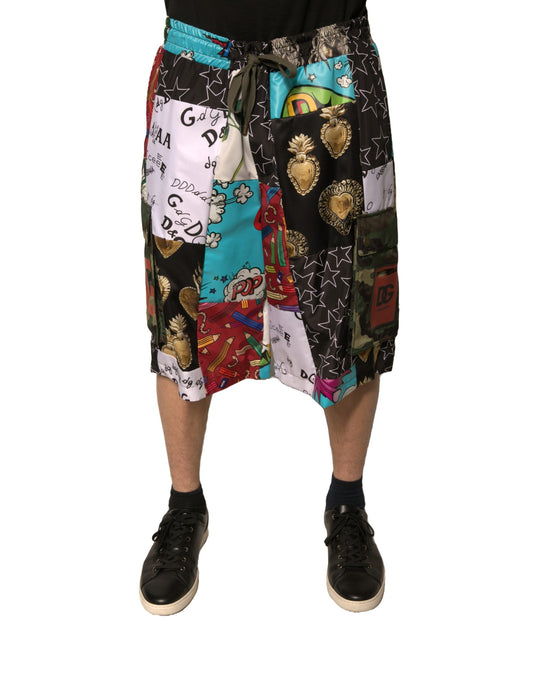 Dolce & Gabbana Mehrfarbige Cargo-Bermudashorts mit Patchwork