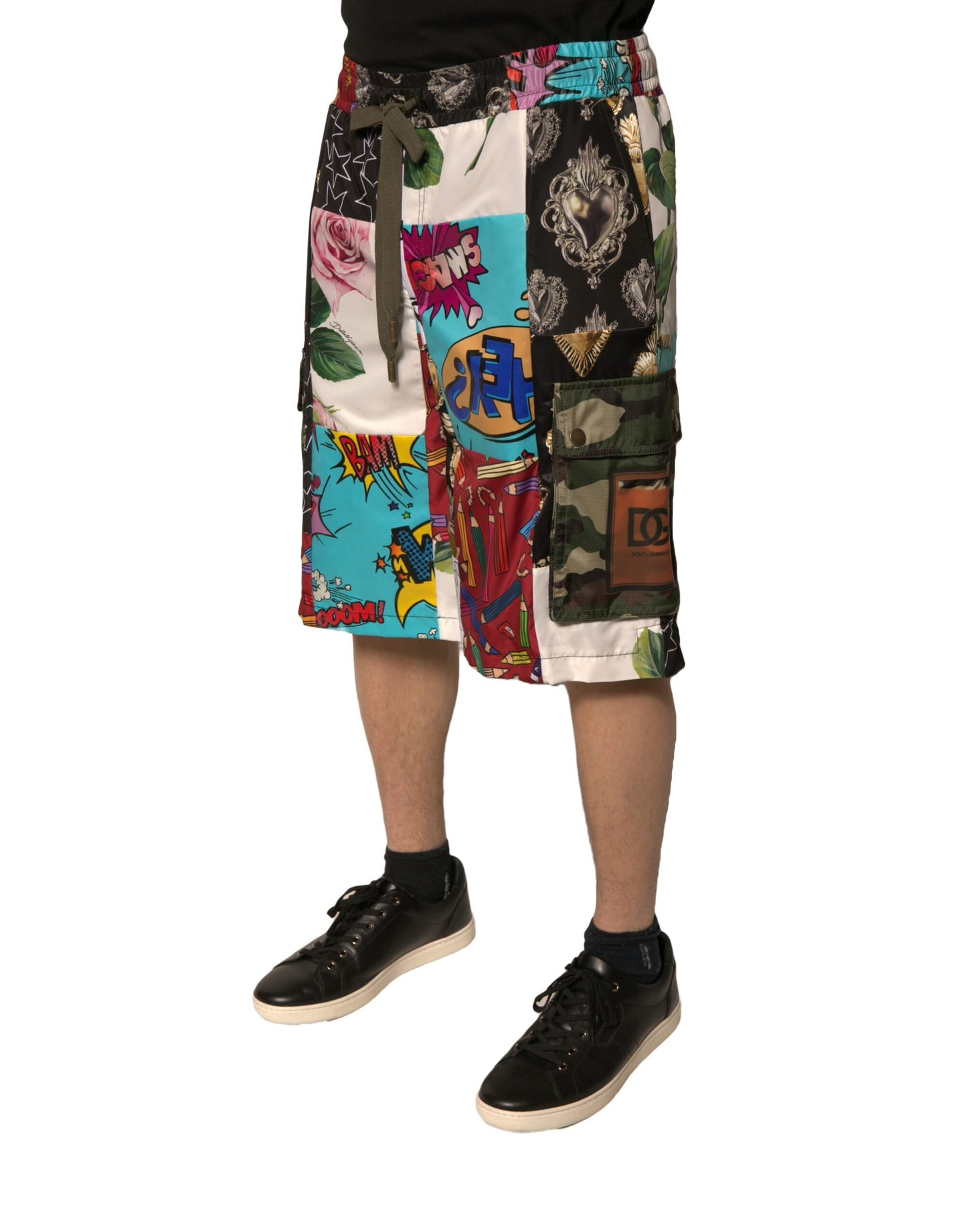 Dolce & Gabbana Mehrfarbige Cargo-Bermudashorts mit Patchwork