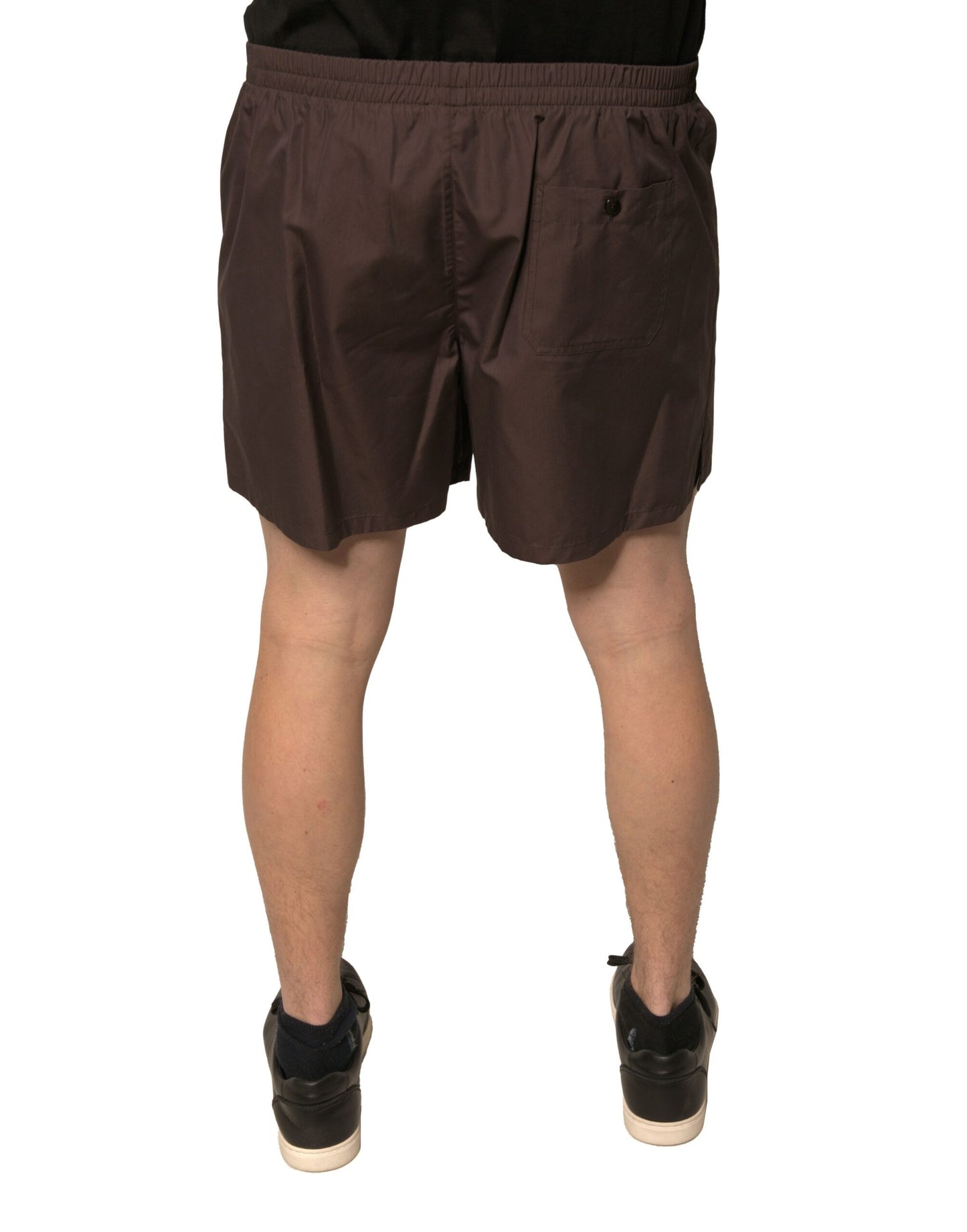Dolce & Gabbana Braune Baumwollmischung Herren Shorts mit mittlerer Taille