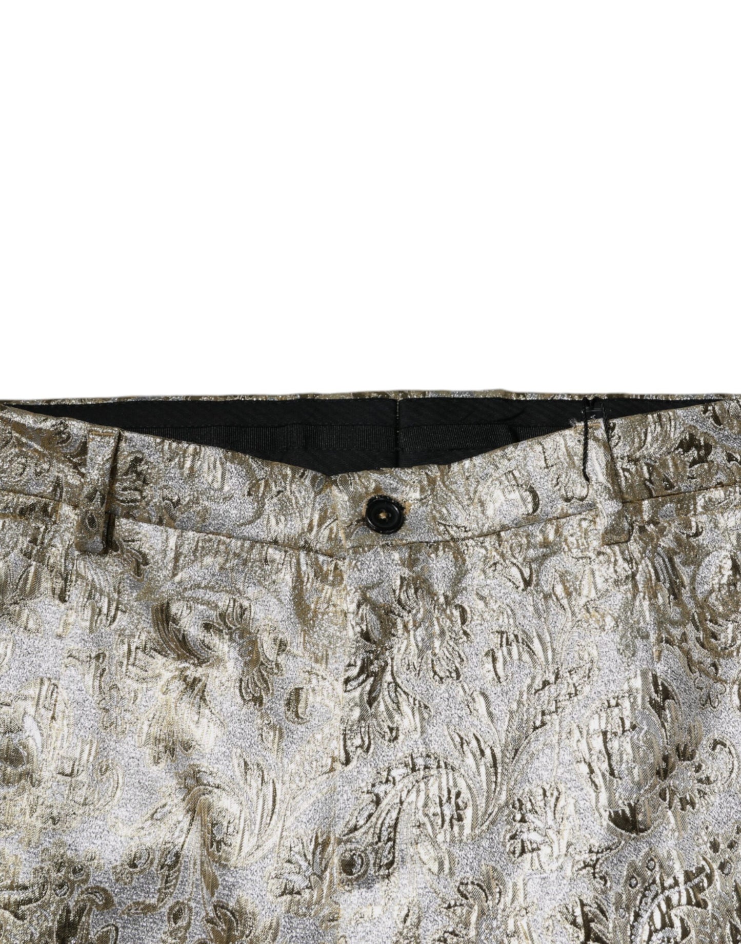 Dolce & Gabbana Gold Floral Jacquard Herren Anzughose
