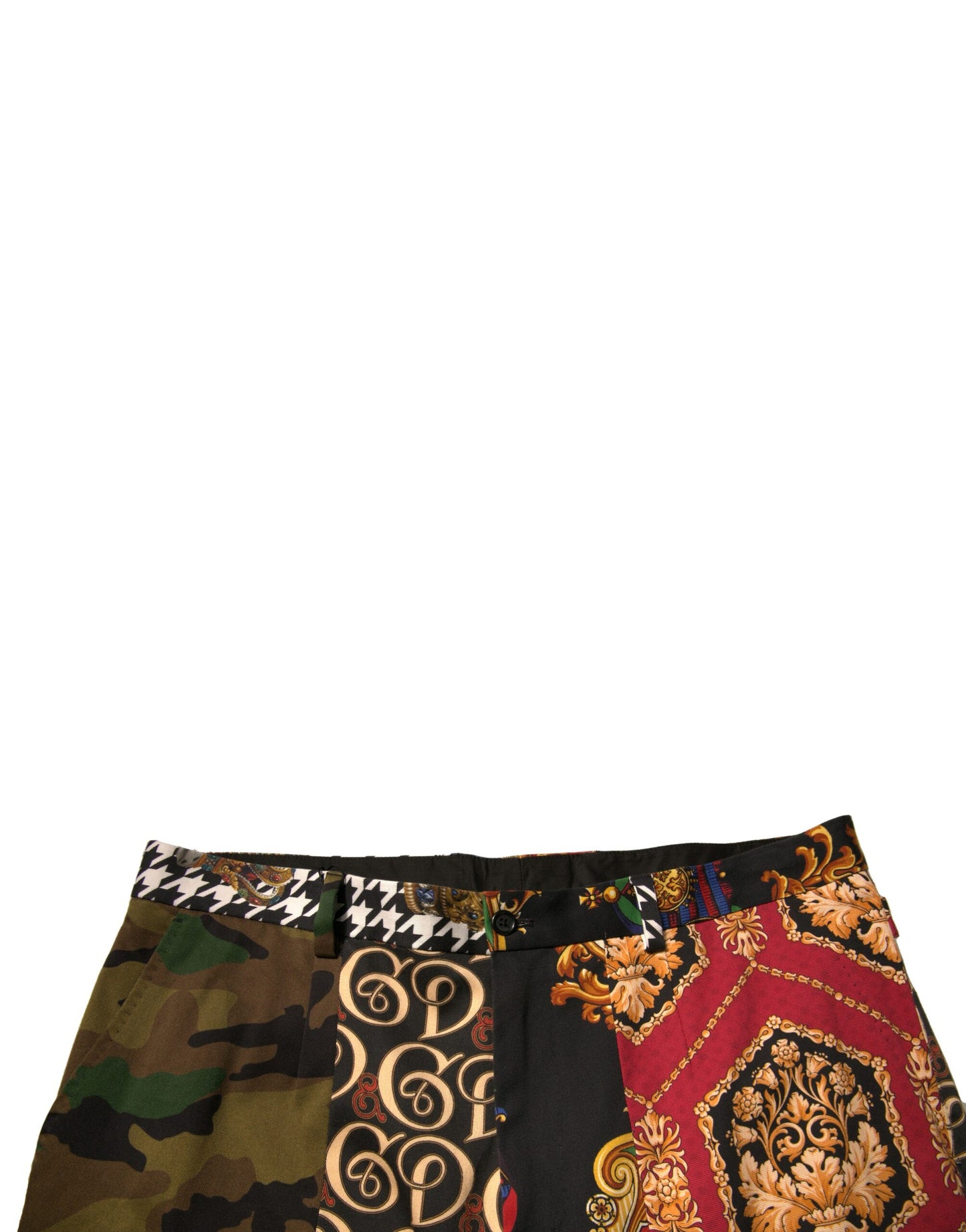 Dolce & Gabbana Multicolor Patchwork Männer Kleiderhosen