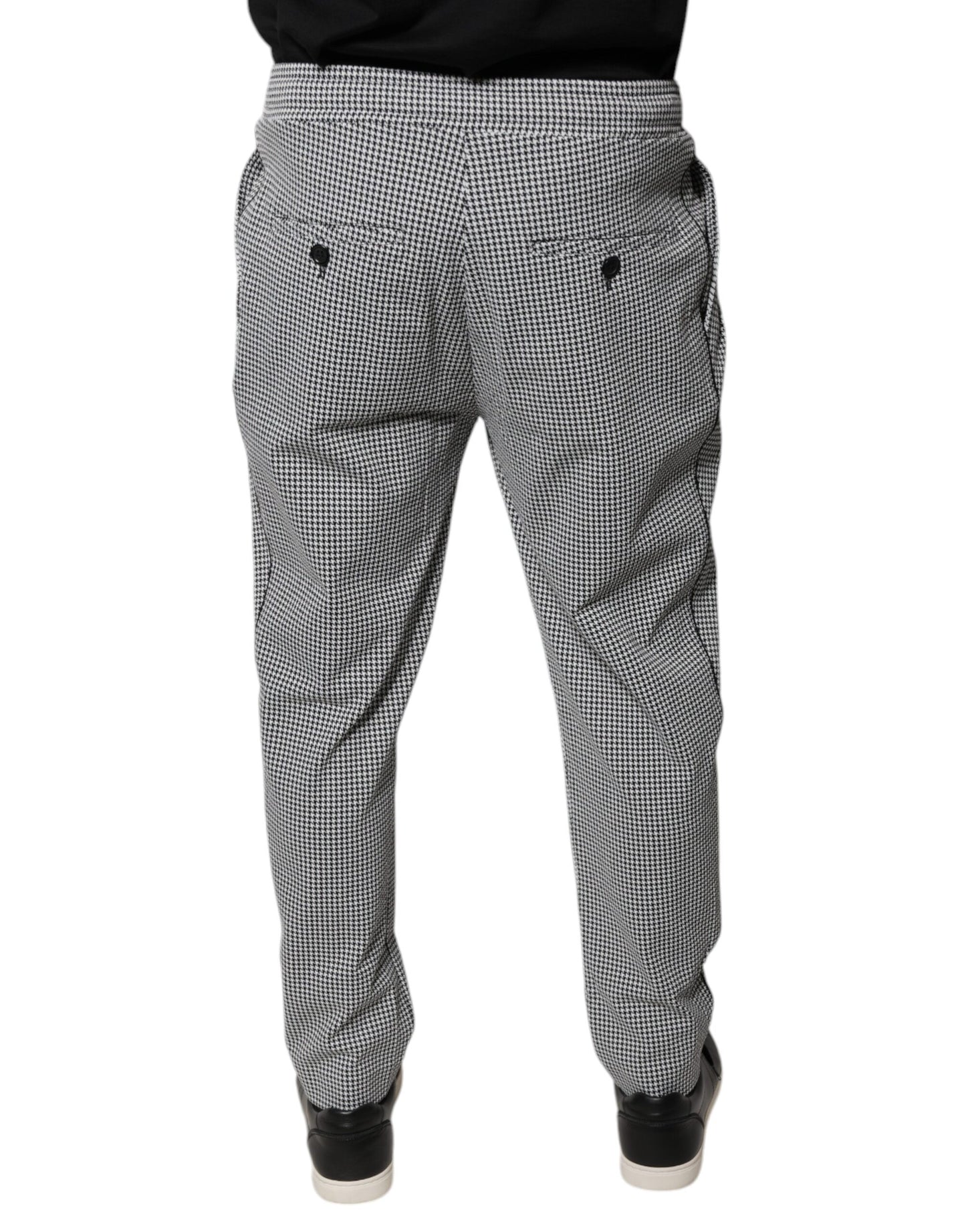 Dolce & Gabbana Schwarz Weiß Hahnentritt Skinny Dress Pants