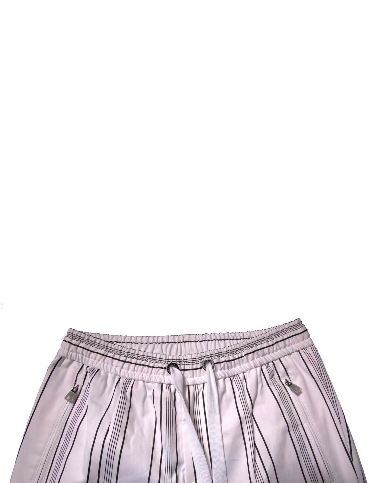 Dolce & Gabbana Weißes Streifenkleid aus Baumwolle Skinny Pants