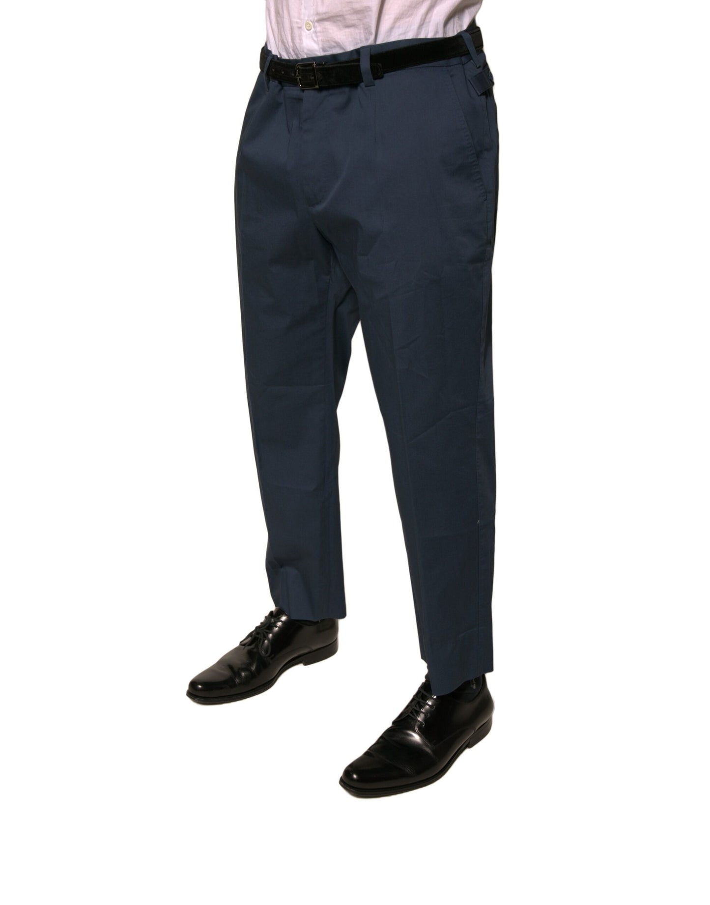 Dolce & Gabbana Blaue Baumwolle Herren Skinny Dress Pants