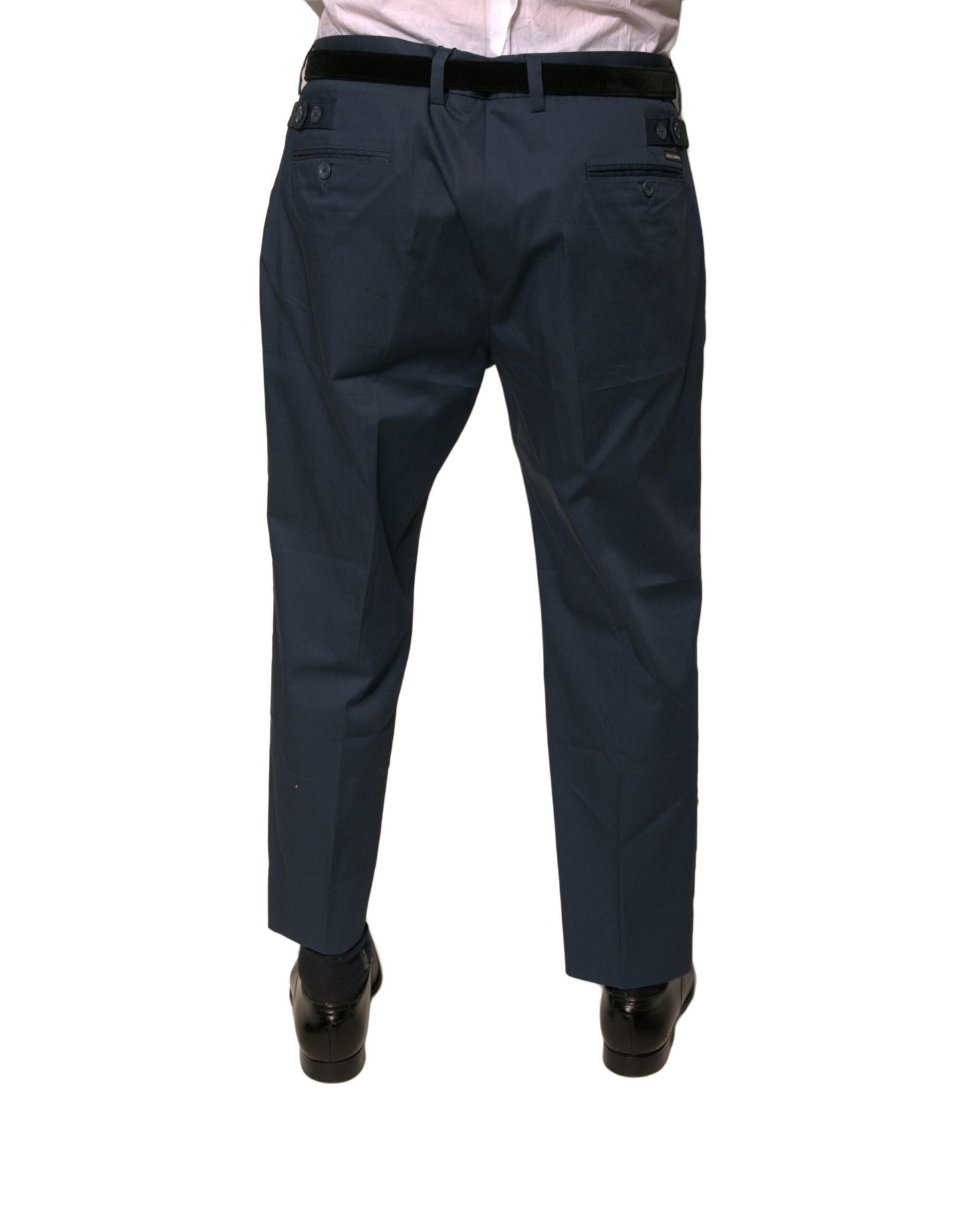 Dolce & Gabbana Blaue Baumwolle Herren Skinny Dress Pants