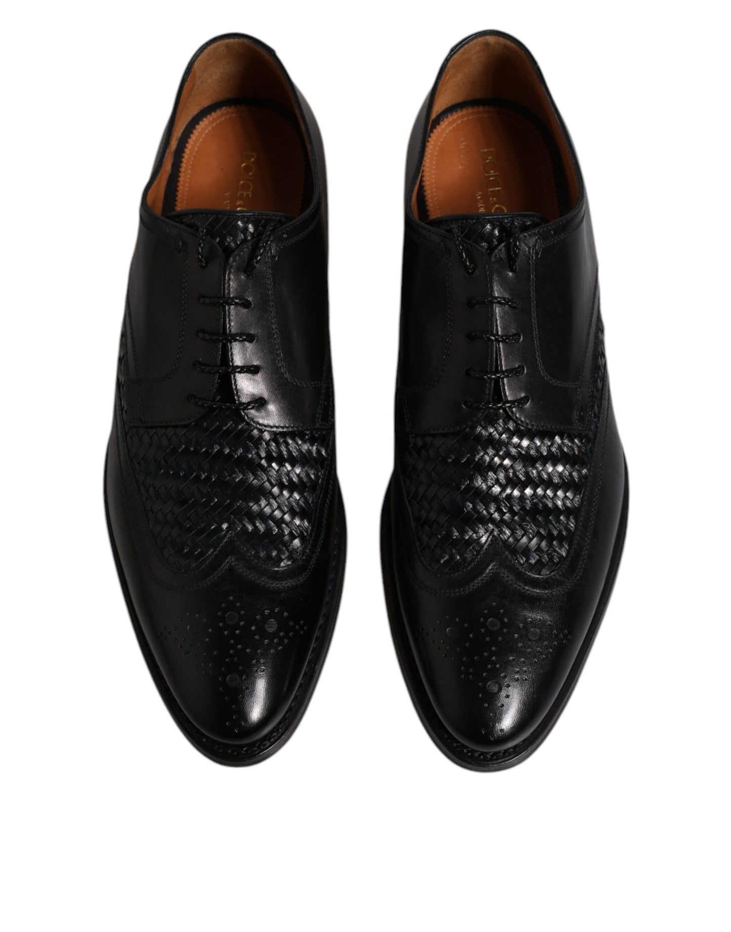 Dolce & Gabbana Schwarze Leder Derby Wingtip Lace Up Formal Dress Schuhe