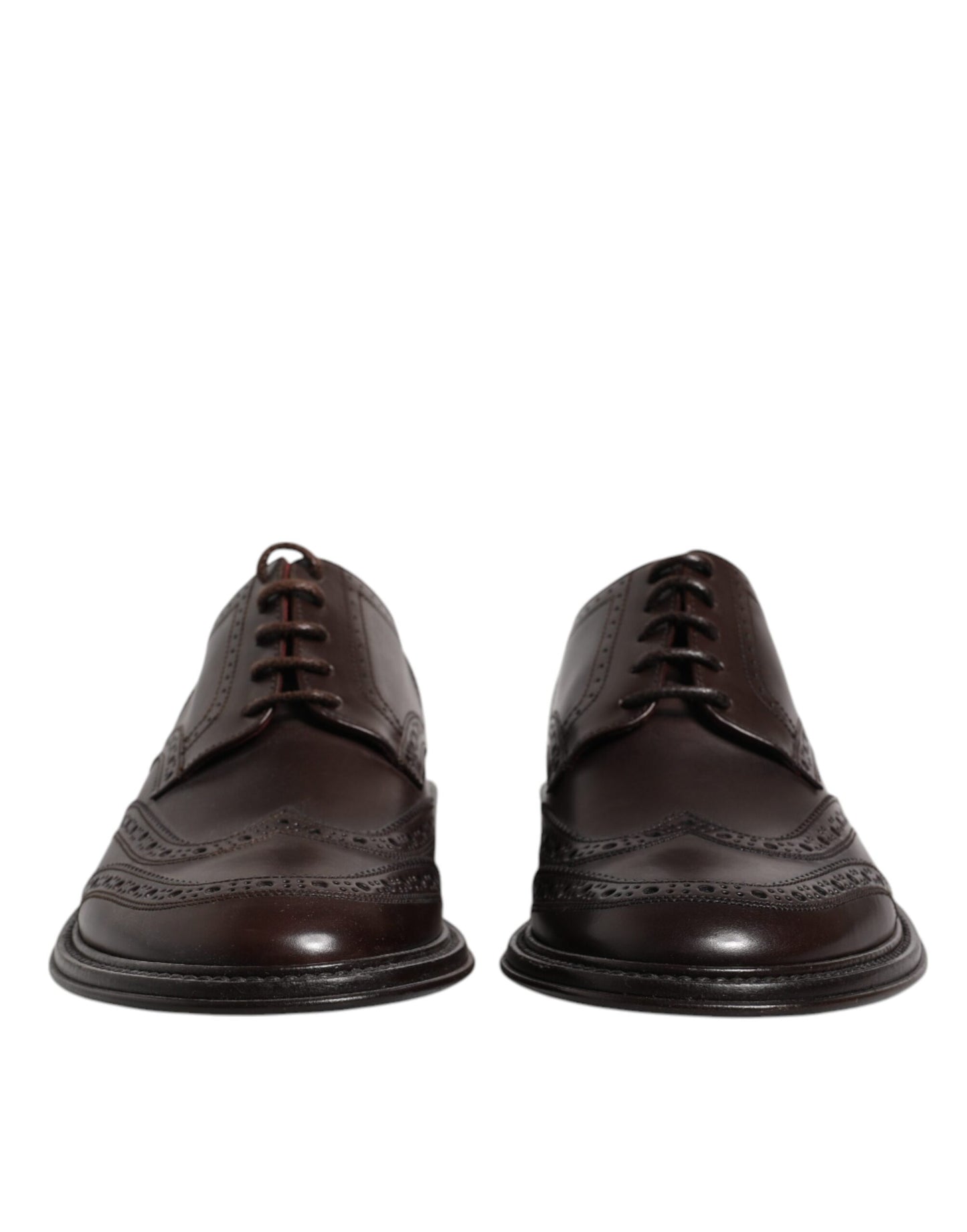 Dolce & Gabbana Braunes Leder Derby Wingtip Lace Up Formal Dress Schuhe