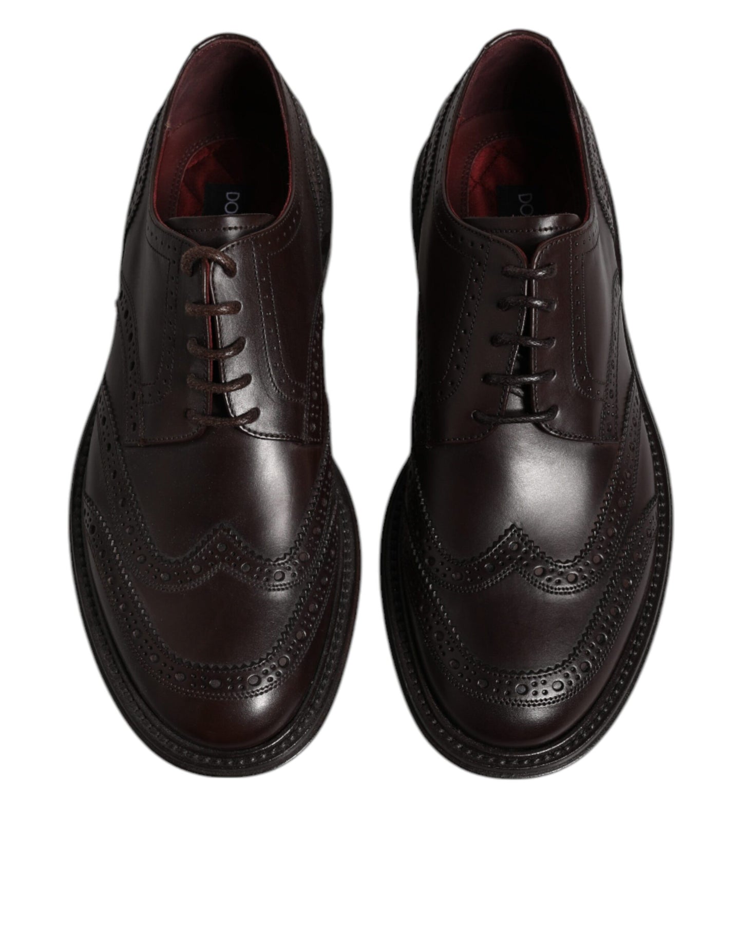 Dolce & Gabbana Braunes Leder Derby Wingtip Lace Up Formal Dress Schuhe