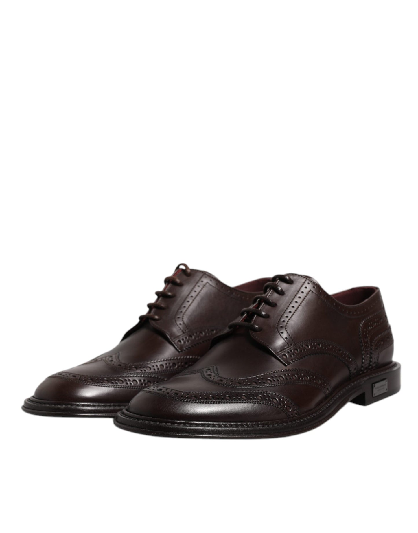 Dolce & Gabbana Braunes Leder Derby Wingtip Lace Up Formal Dress Schuhe