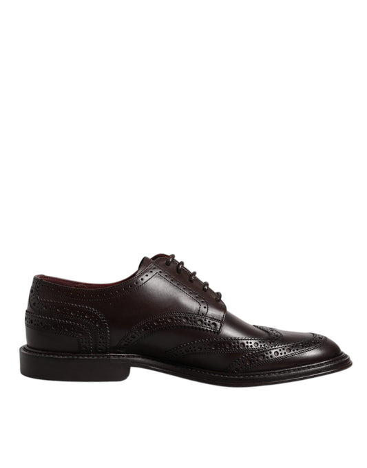 Dolce & Gabbana Braunes Leder Derby Wingtip Lace Up Formal Dress Schuhe