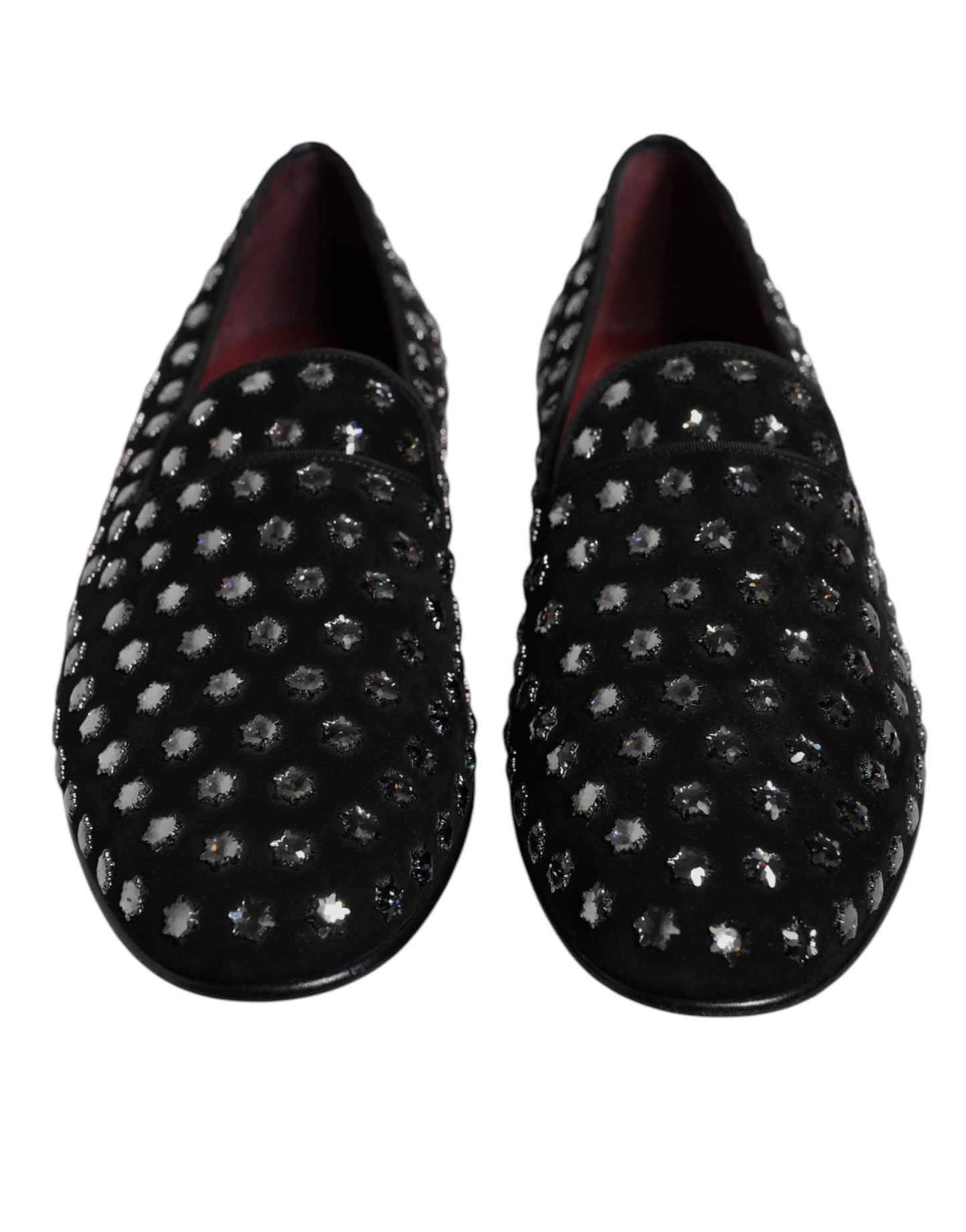 Dolce & Gabbana Schwarze kristallverzierte Loafers Kleid Schuhe
