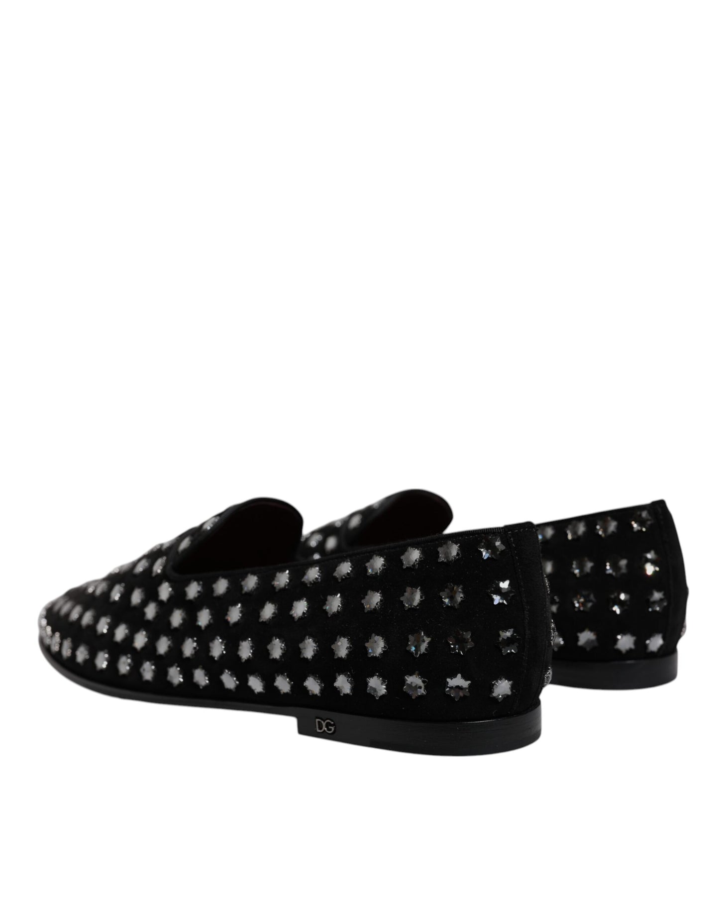 Dolce & Gabbana Schwarze kristallverzierte Loafers Kleid Schuhe