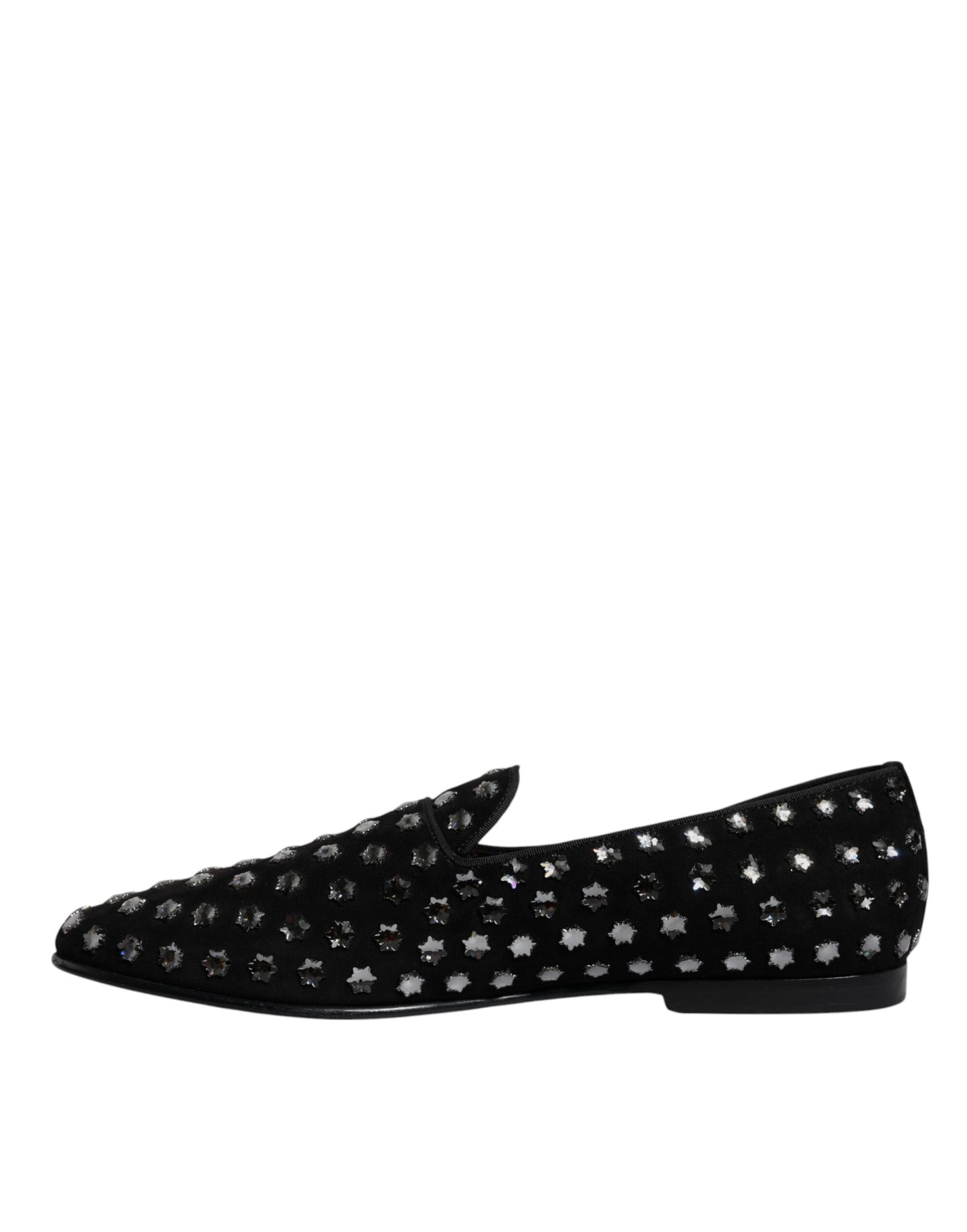 Dolce & Gabbana Schwarze kristallverzierte Loafers Kleid Schuhe