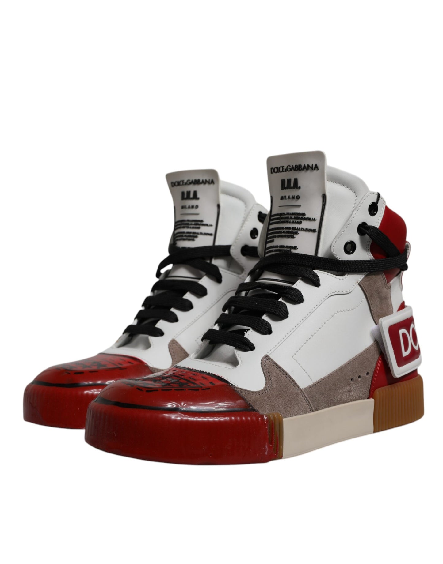 Dolce & Gabbana Multicolor Leder High Top Sneakers Schuhe