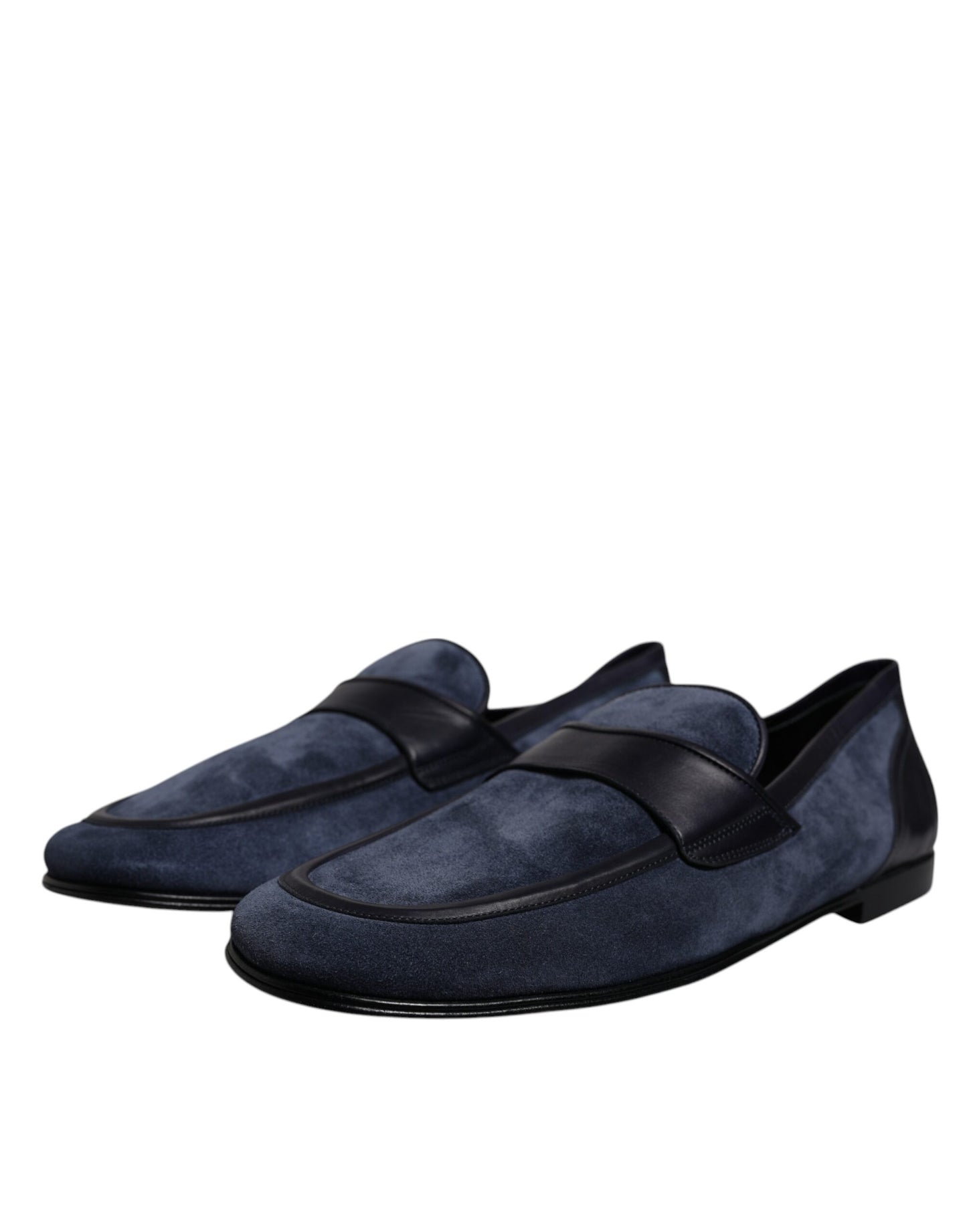 Dolce & Gabbana Blau Wildleder Schuhe Loafer Mokassin Schuhe