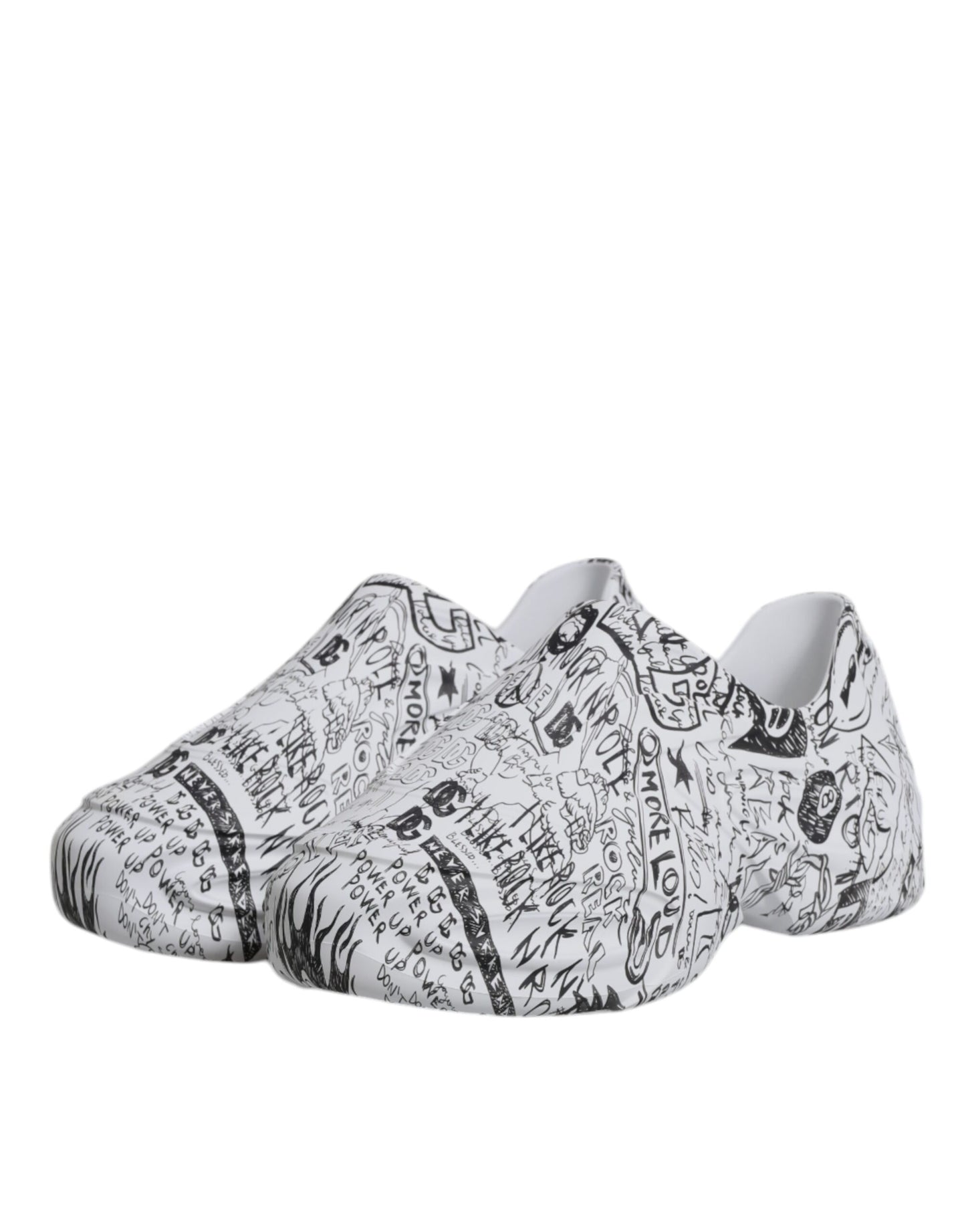 Dolce & Gabbana Weiß Schwarz Graffiti Daymaster Turnschuhe Schuhe