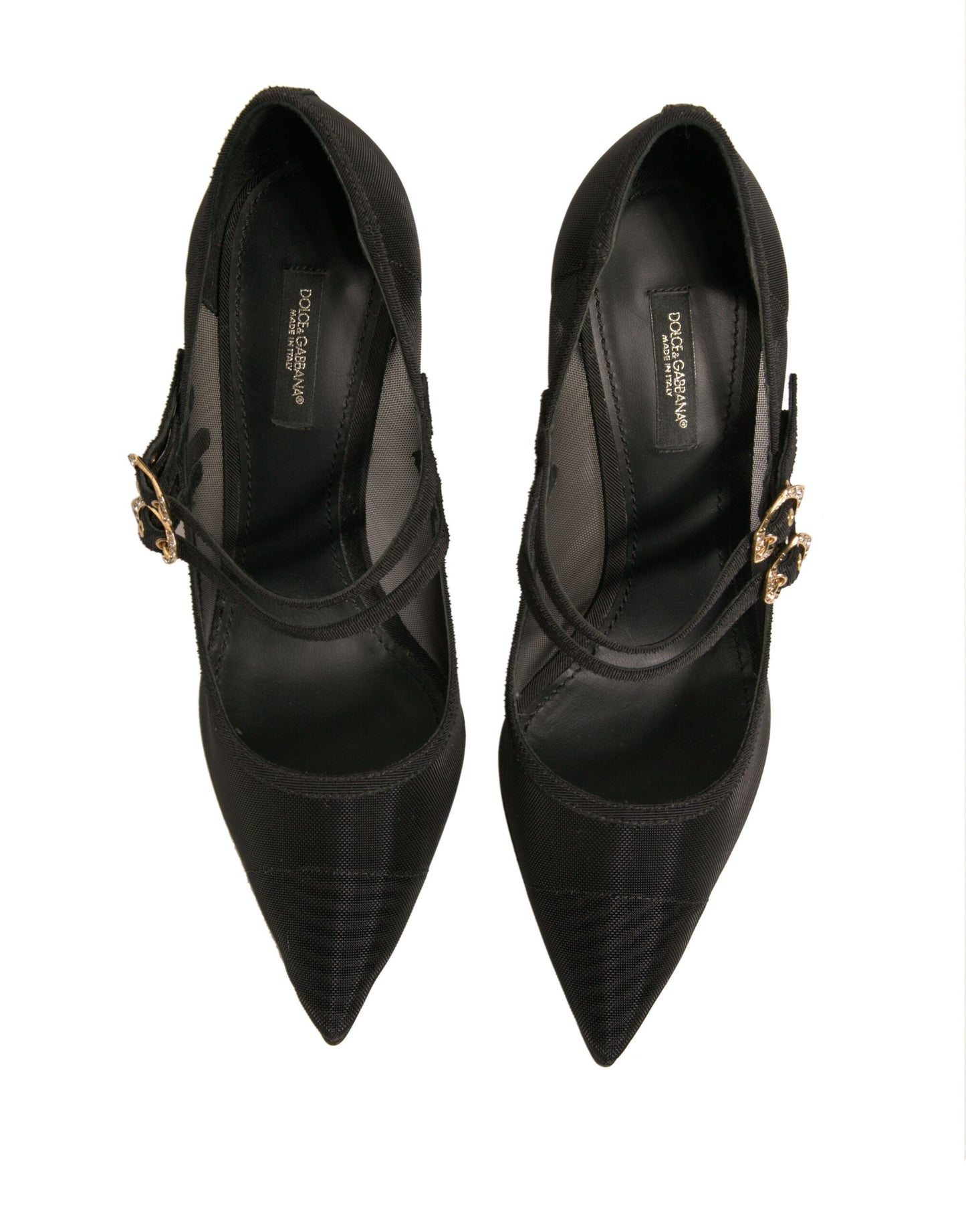 Dolce & Gabbana Schwarz Mesh Mary Jane High Heels Pumps Schuhe