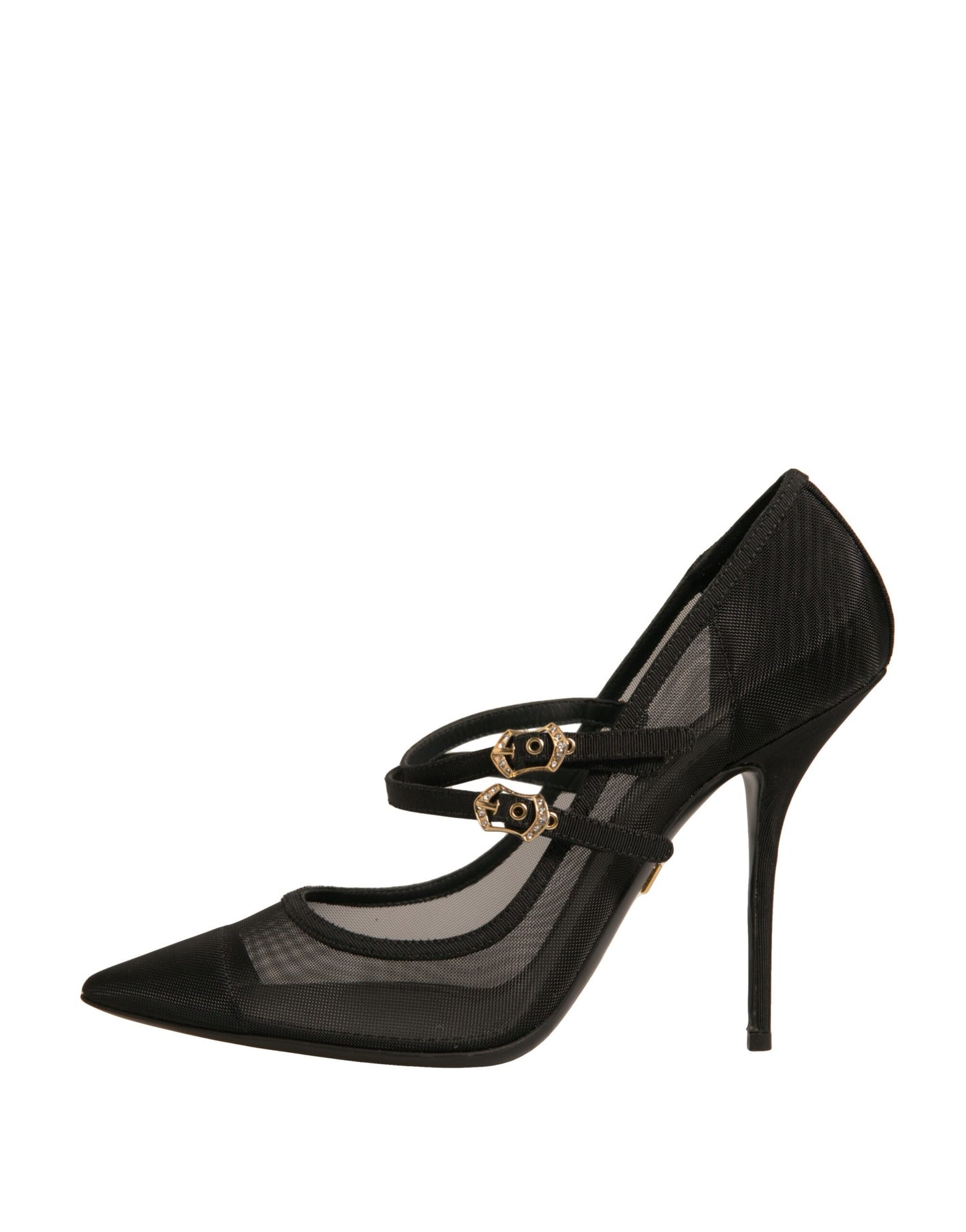 Dolce & Gabbana Schwarz Mesh Mary Jane High Heels Pumps Schuhe