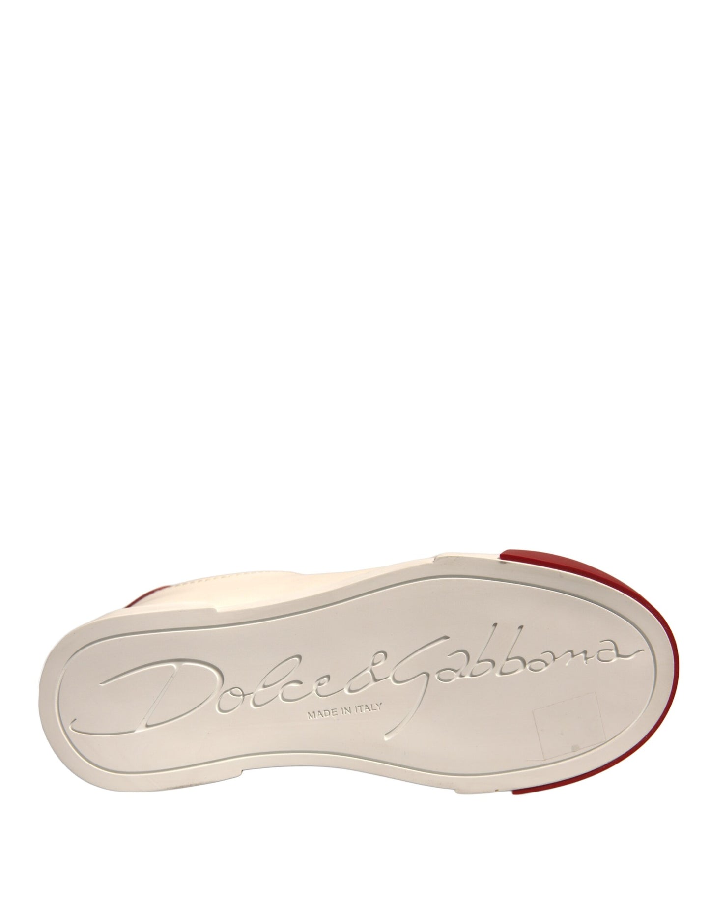 Dolce & Gabbana Schuhe Weiß Leder Logo Portofino Turnschuhe