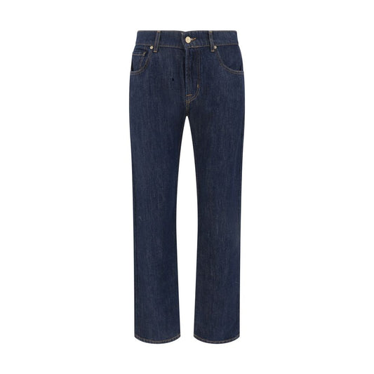 7FOR Gerade geschnittene Jeans aus Baumwolle in Blau