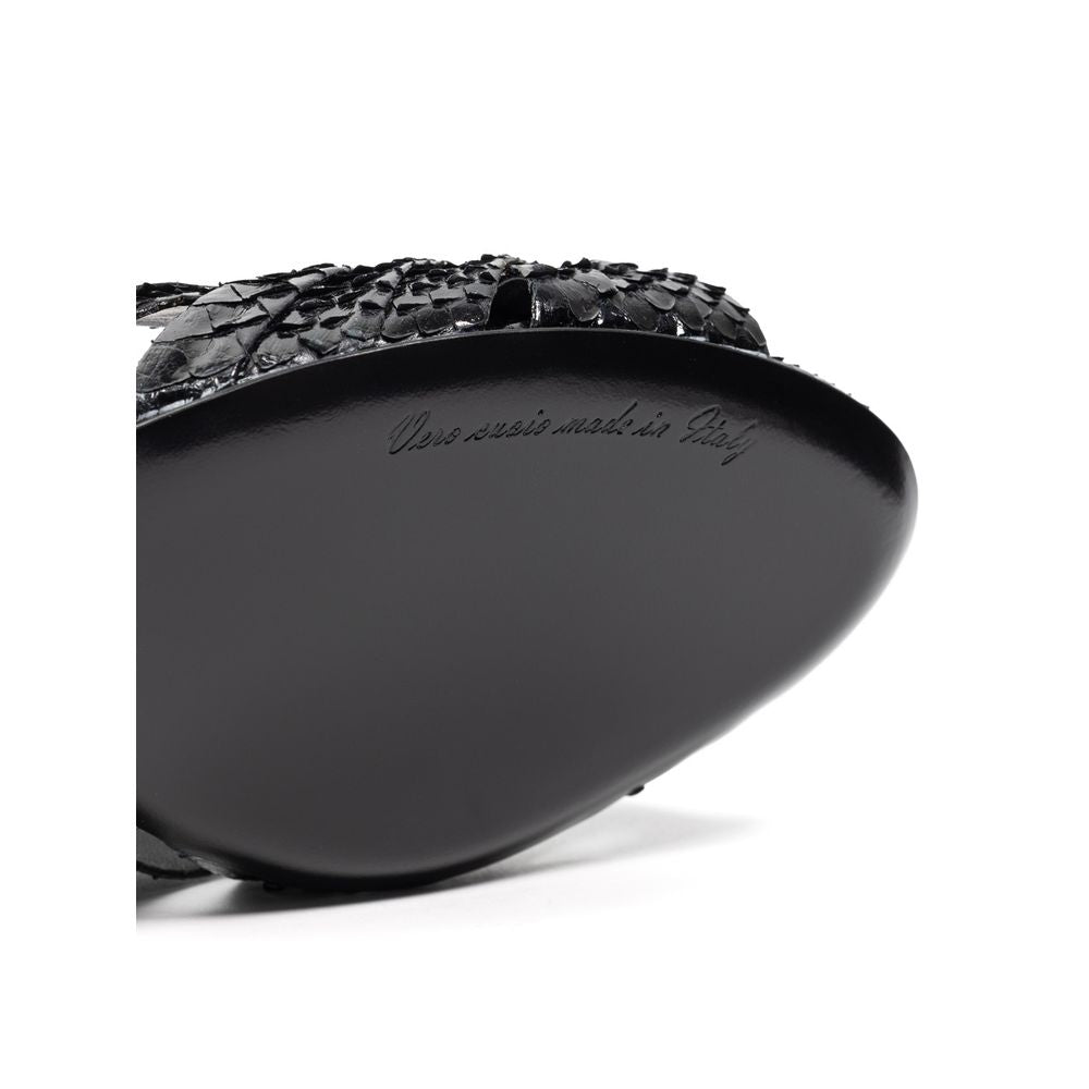 Dolce & Gabbana Sandalen mit Schlangenhaut-Print und Plateauabsatz in Schwarz