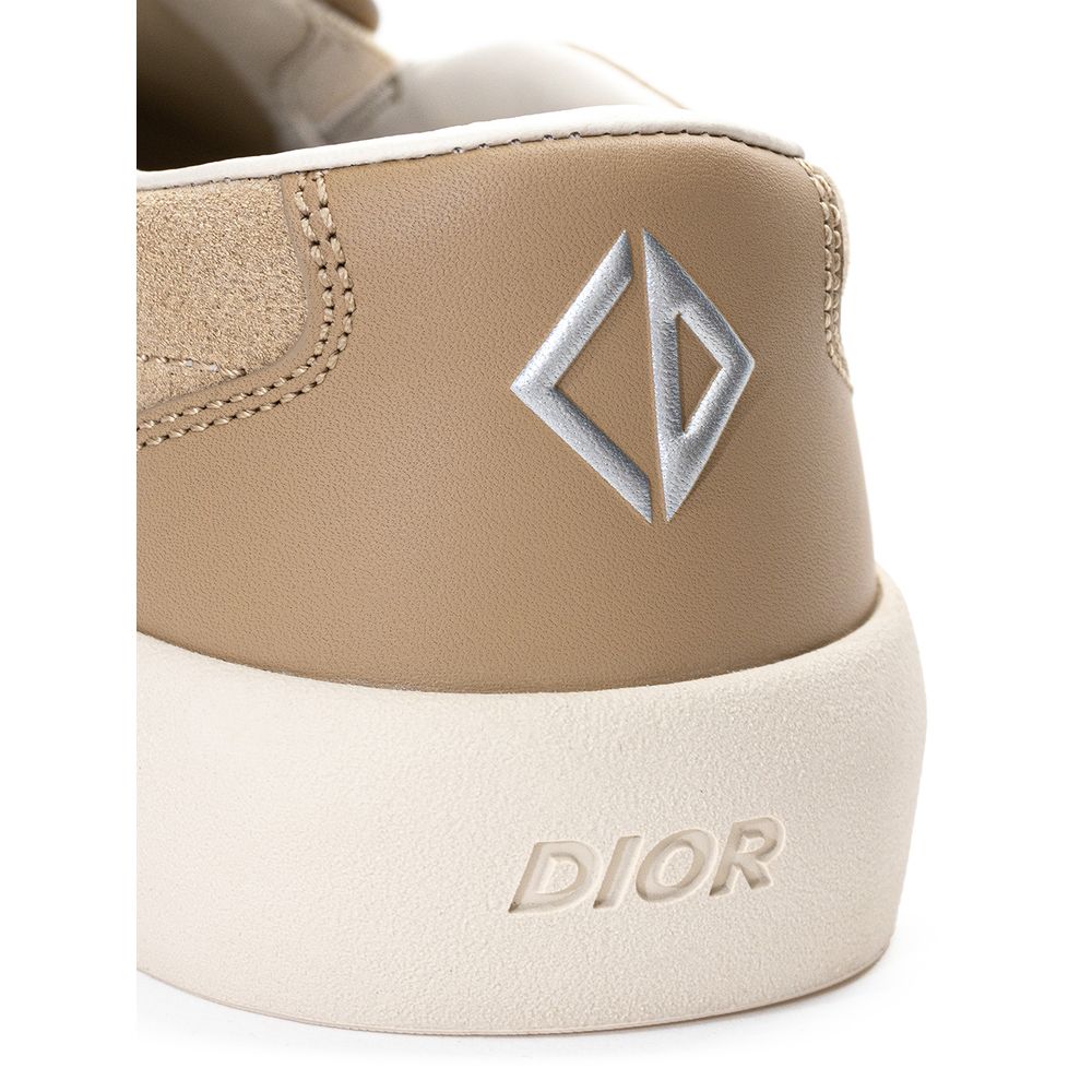 Dior Beigefarbene Leder-Loafer zum Hineinschlüpfen