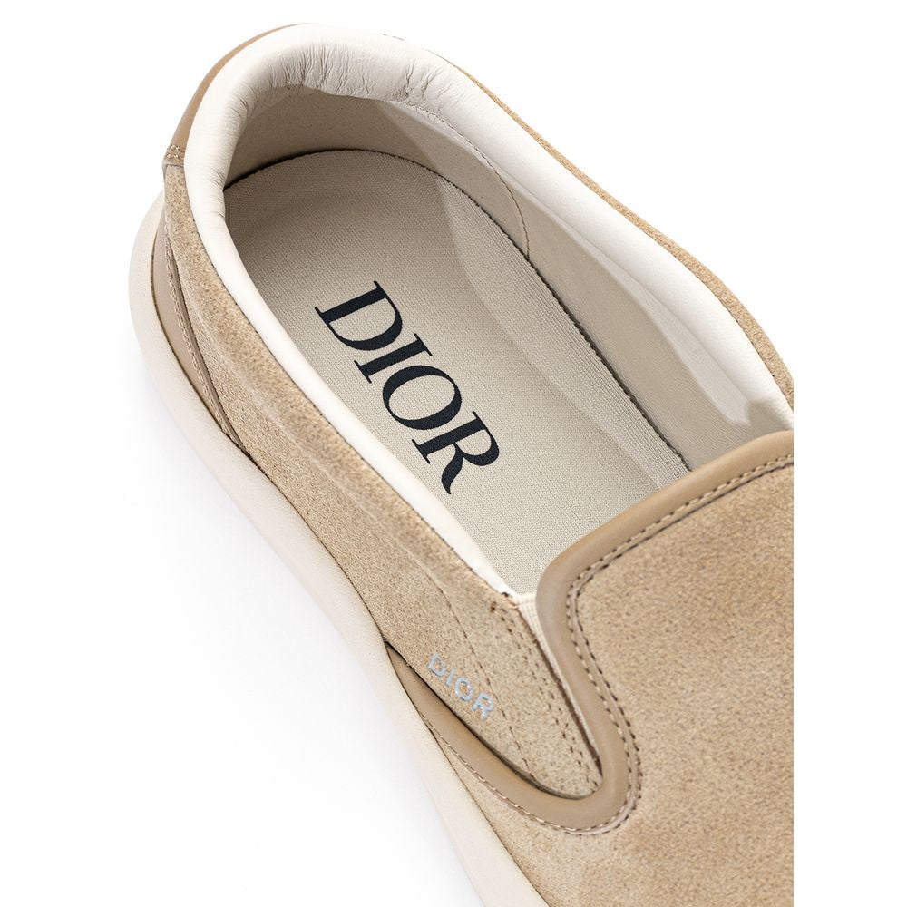 Dior Beigefarbene Leder-Loafer zum Hineinschlüpfen
