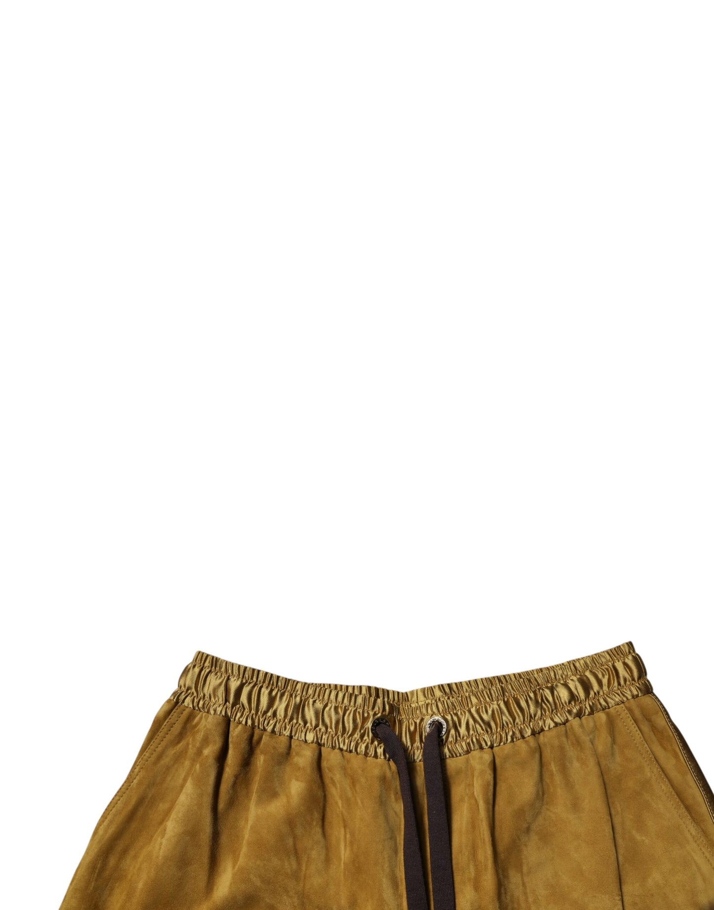 Dolce & Gabbana Braunes Lammfell Wildleder Herren Bermudashorts