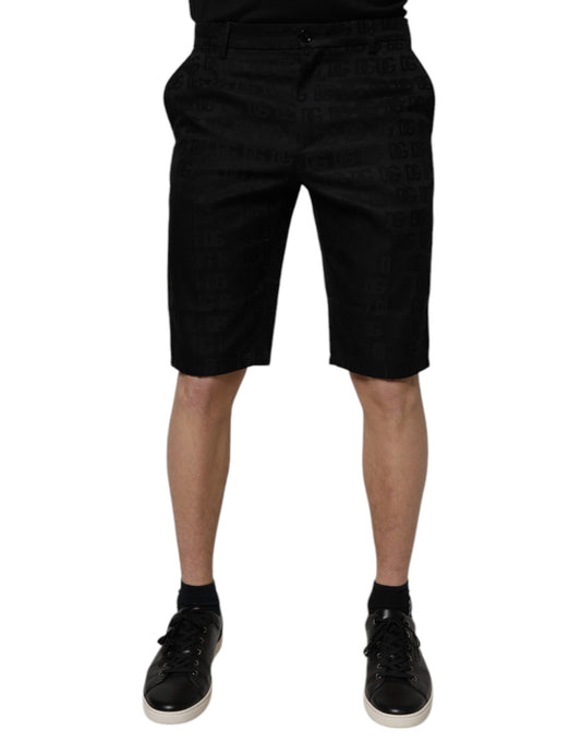 Dolce & Gabbana Schwarz Baumwolle Casual Mid Taille Chino Shorts