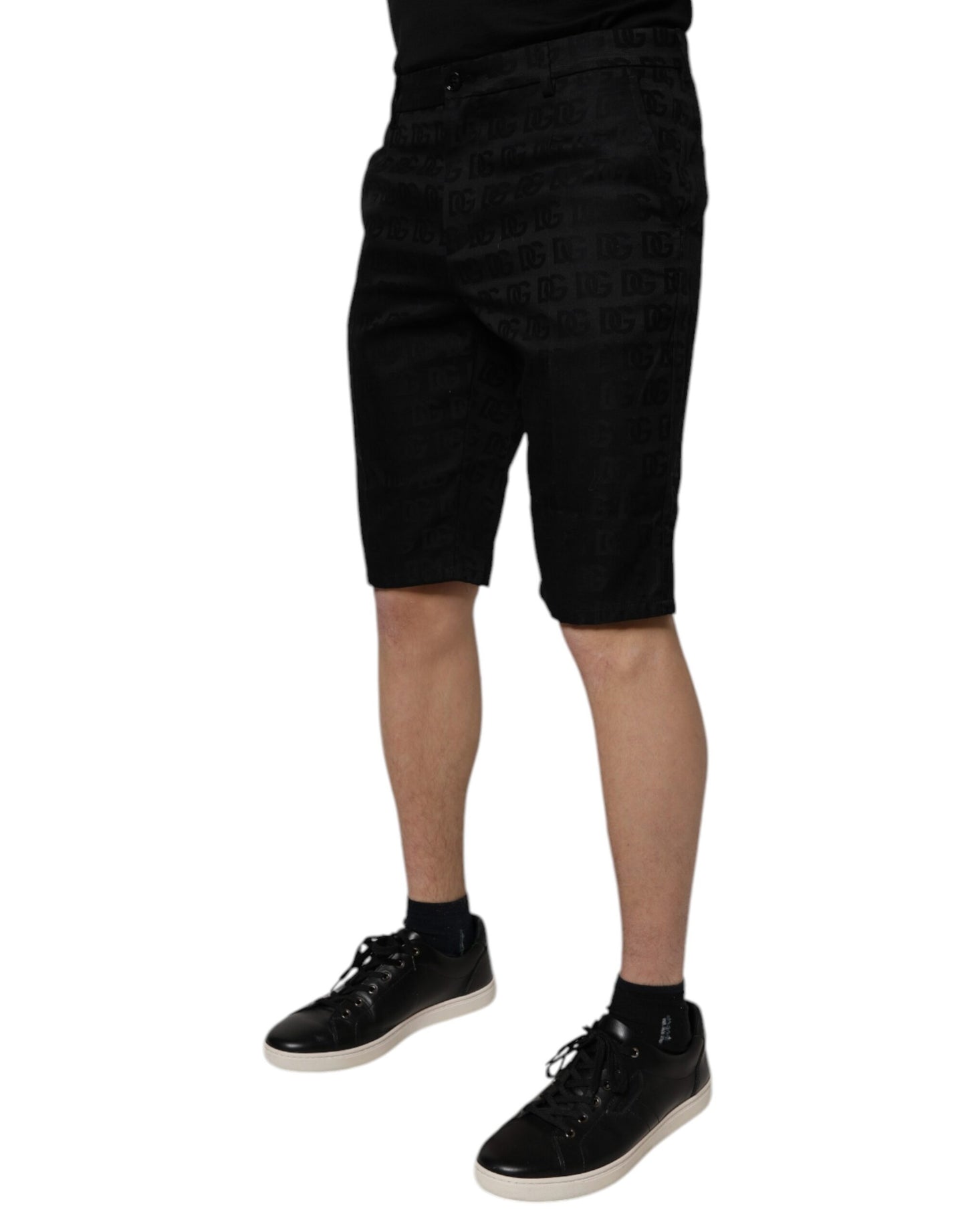 Dolce & Gabbana Schwarz Baumwolle Casual Mid Taille Chino Shorts
