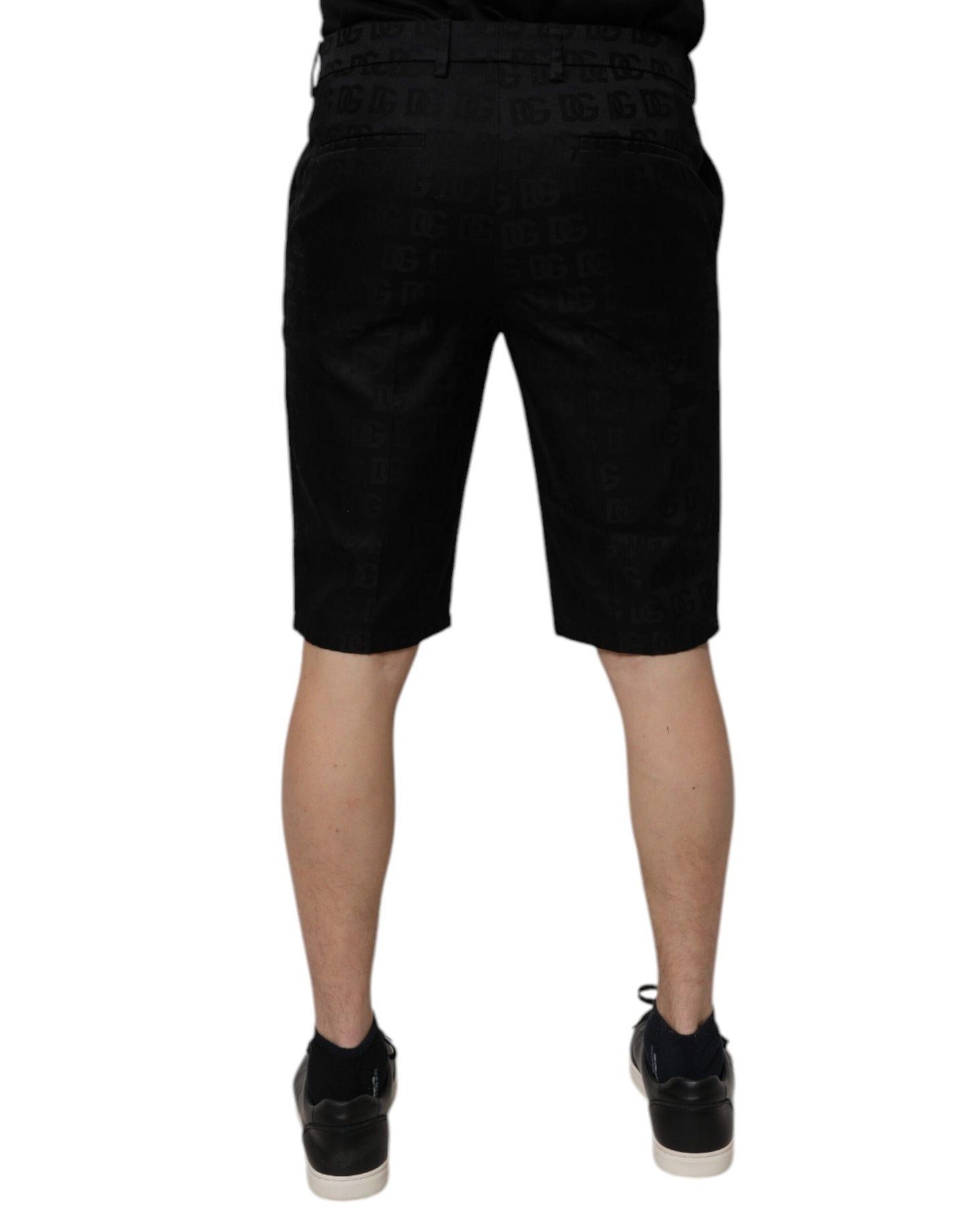 Dolce & Gabbana Schwarz Baumwolle Casual Mid Taille Chino Shorts