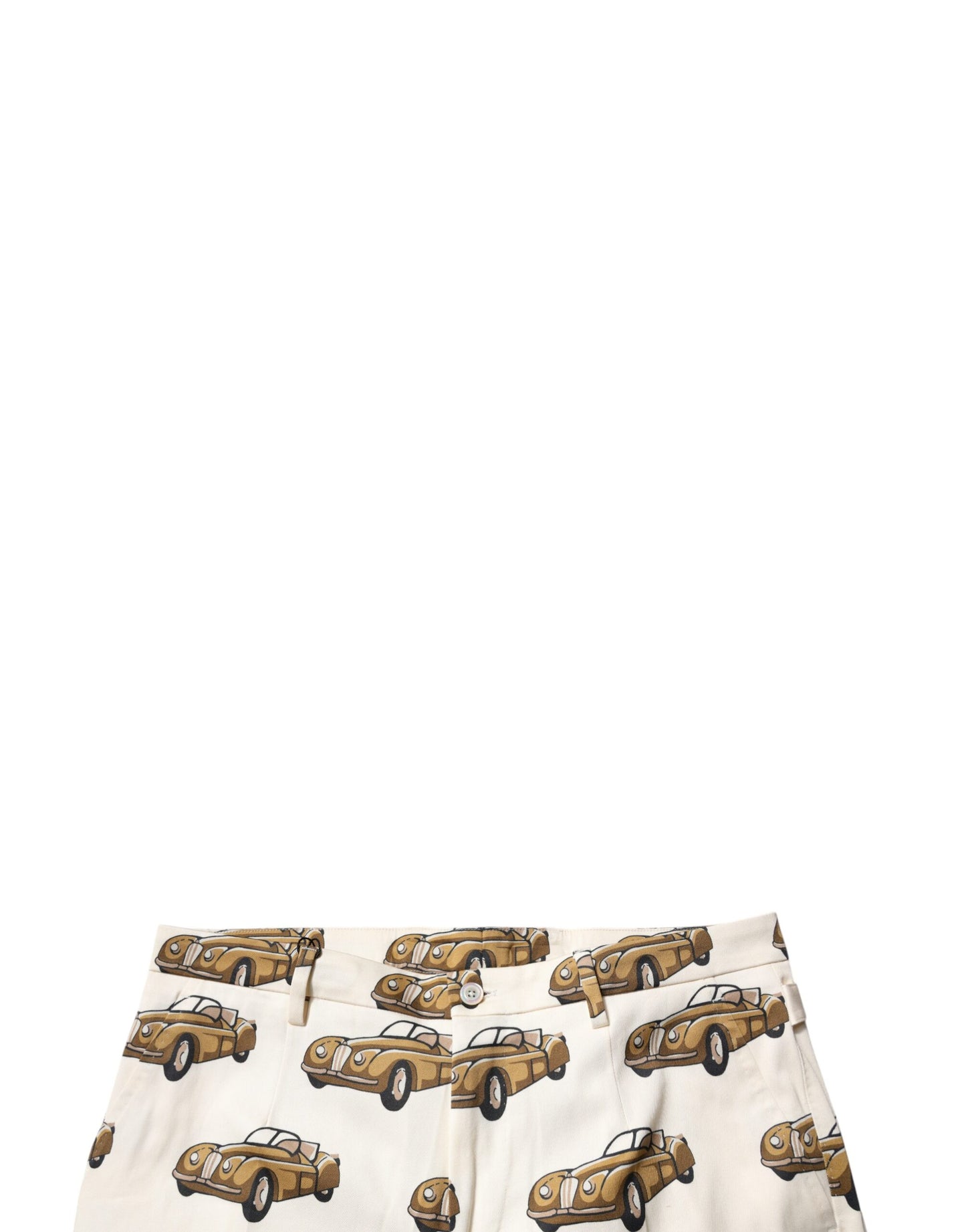 Dolce & Gabbana Off White Cars Baumwolle Skinny Männer Denim Jeans