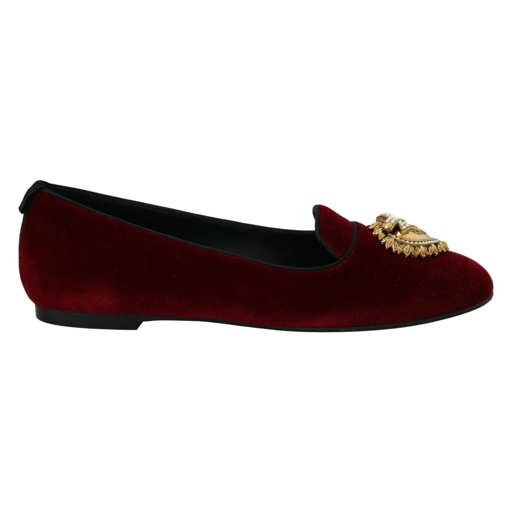 Dolce & Gabbana Elegante bordeauxrote Slip-On-Loafer aus Baumwolle