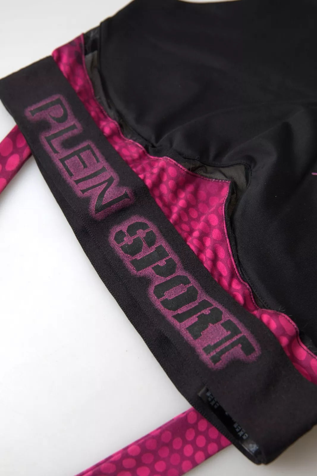 Plein Sport Schwarz Fuchsia Logo Athlet Hannah BH Unterwäsche